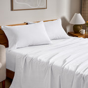 Flannel sheets on a bed