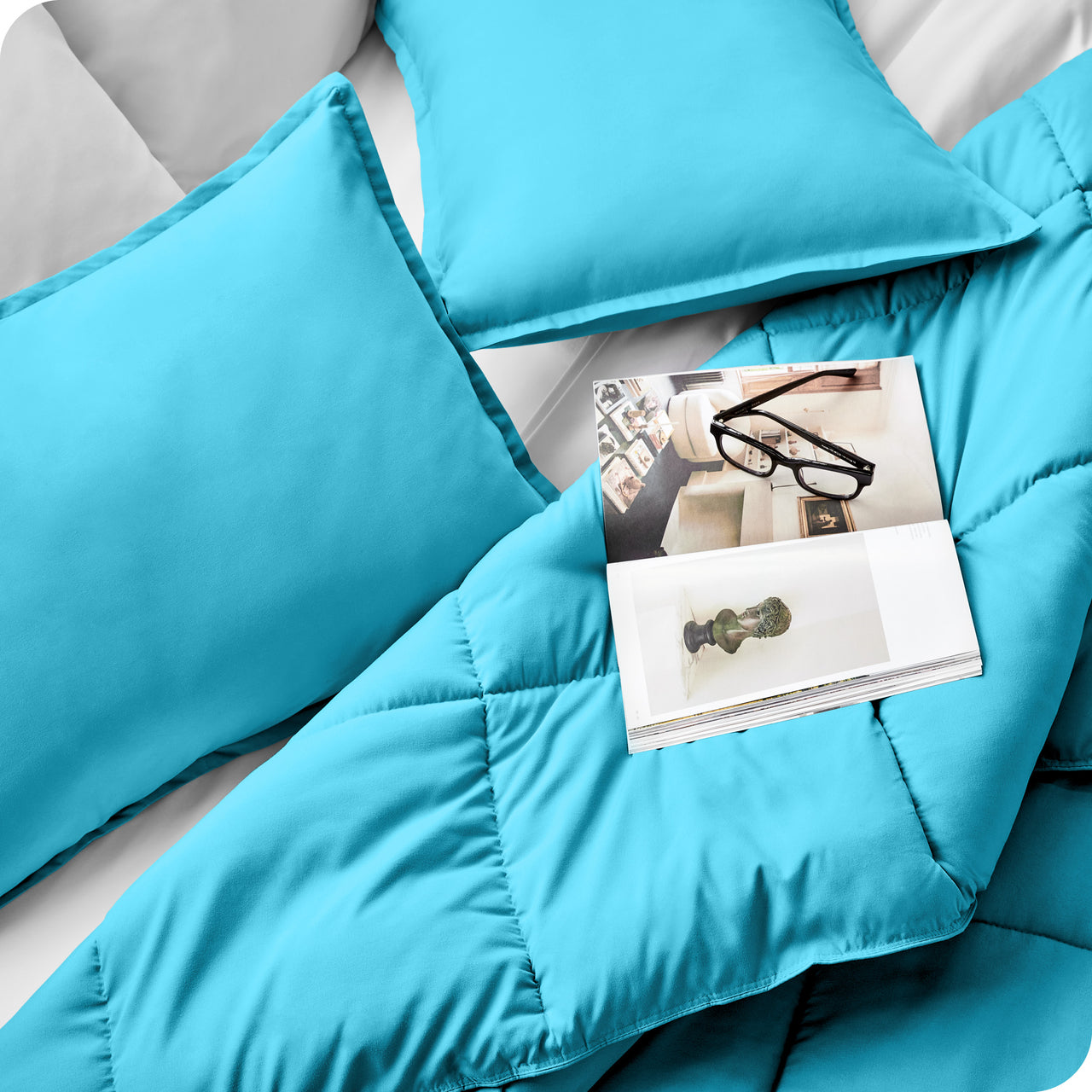 Gooselings Solid Twin Fitted Sheet - Aqua