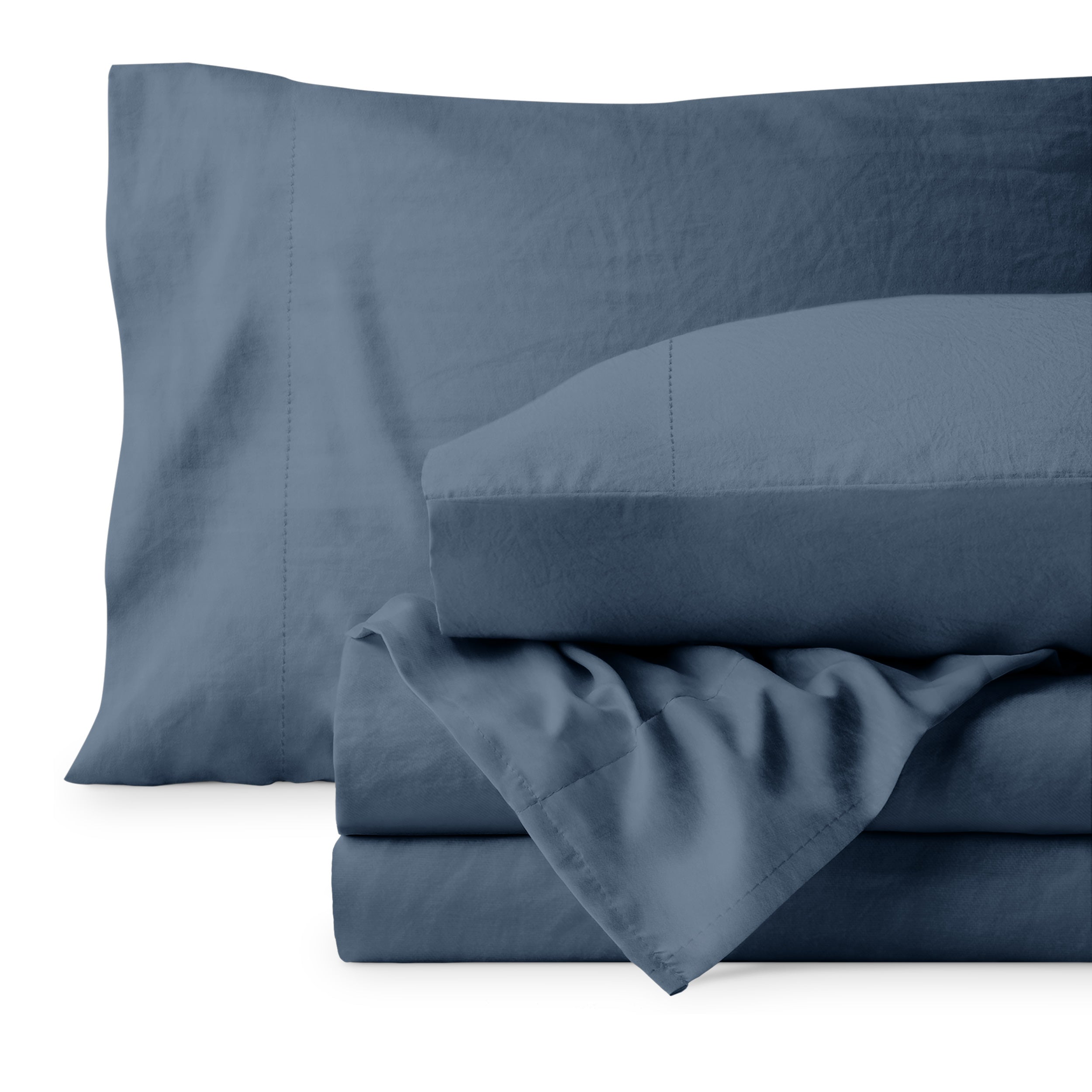 Washed sheet set folded