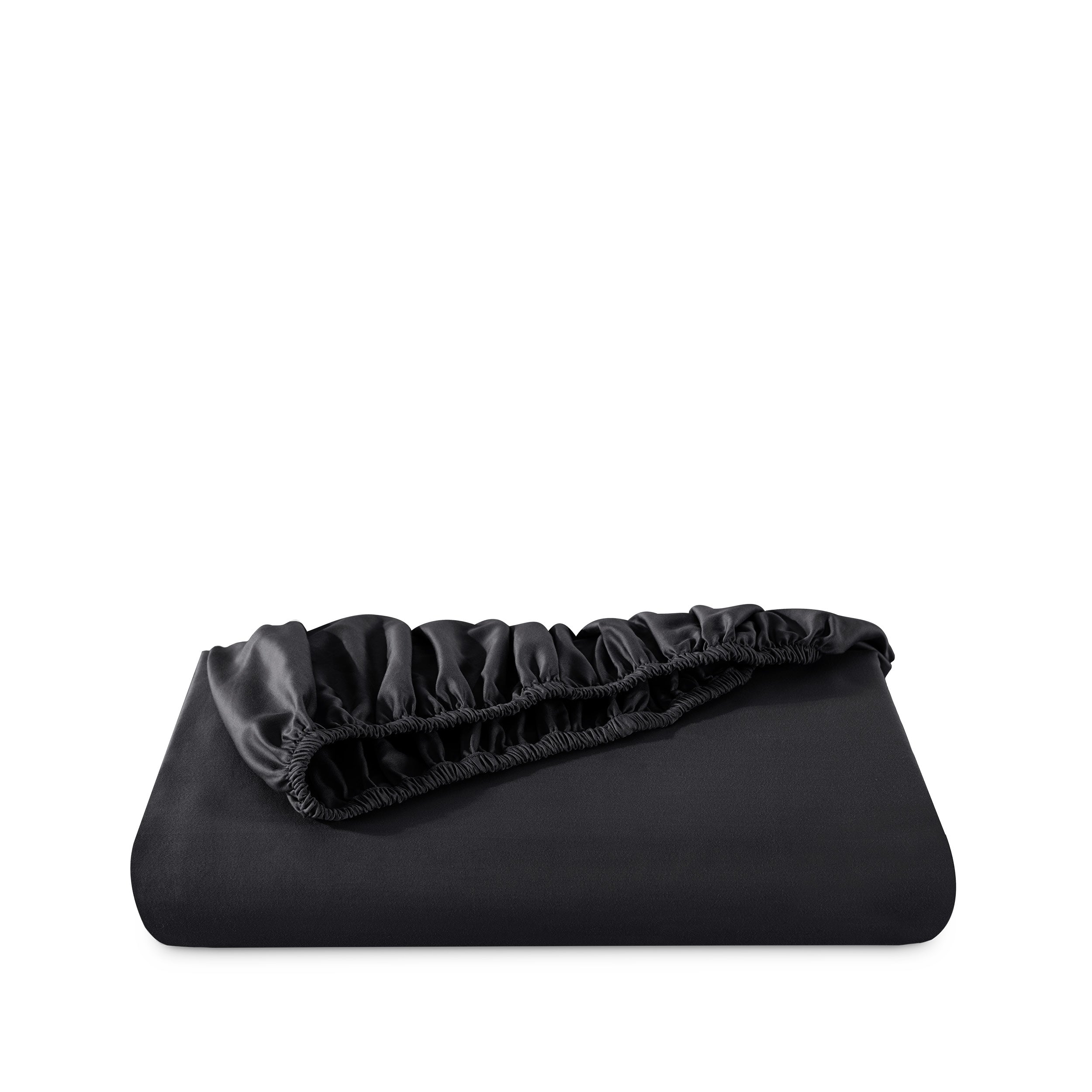 Fitted sheet neatly folded on a white background