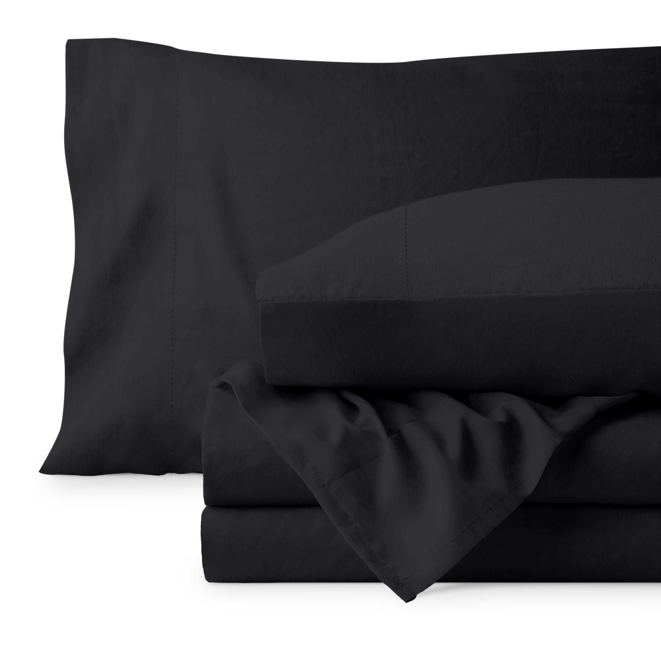 Washed sheet set folded
