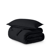 Microfiber duvet cover set folded and stacked