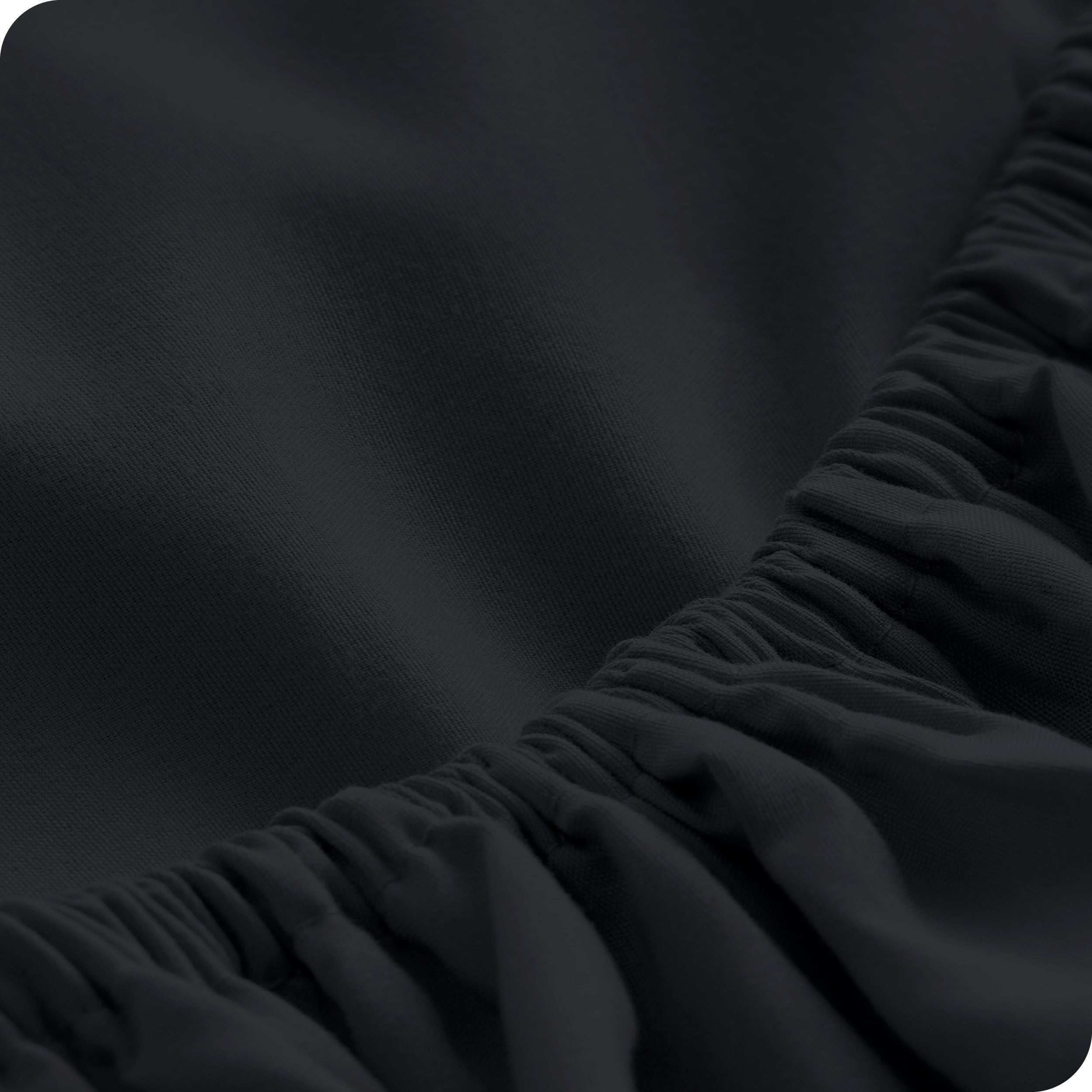 Close up of the all around elastic on the fitted sheet
