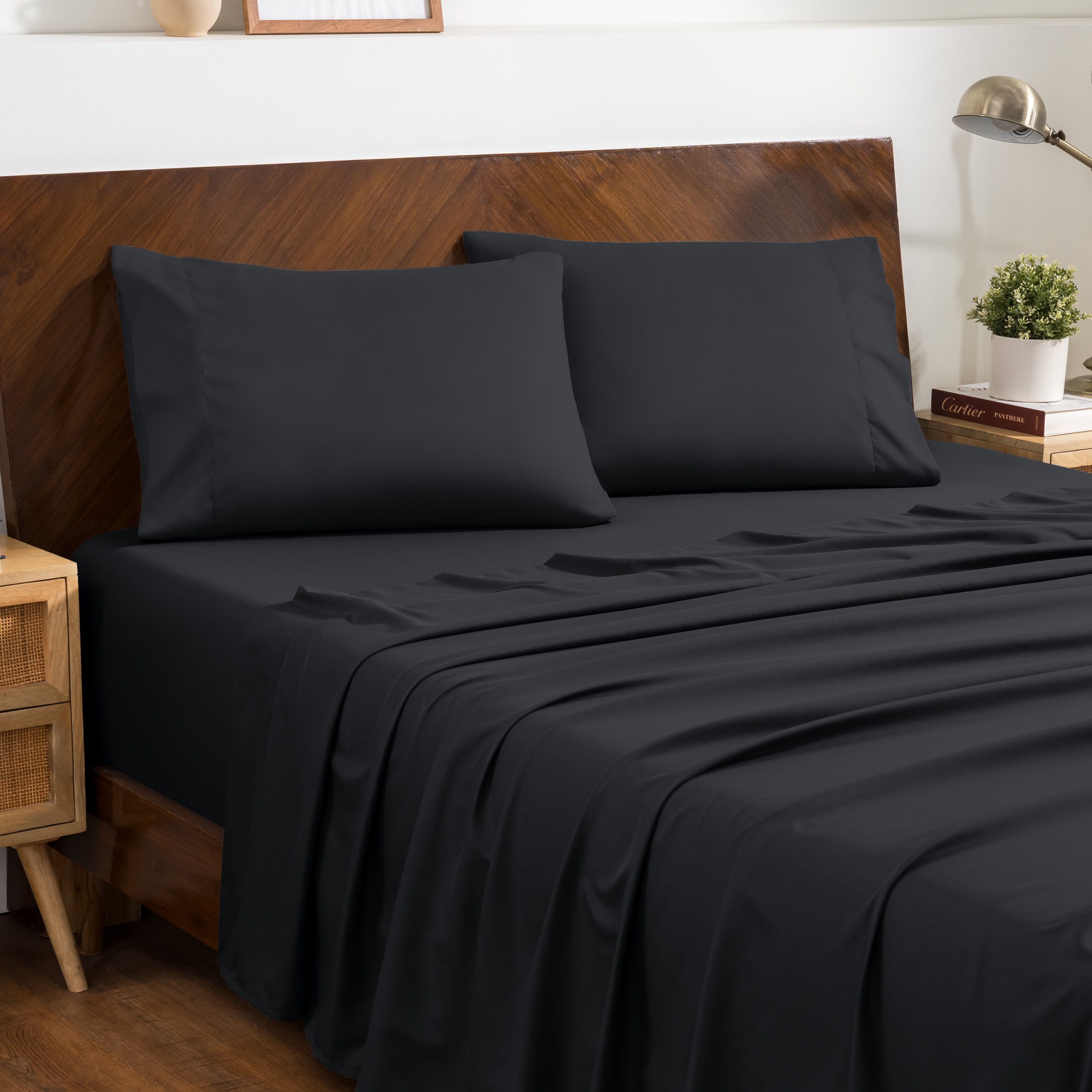Microfiber envelope pillowcase sheet set