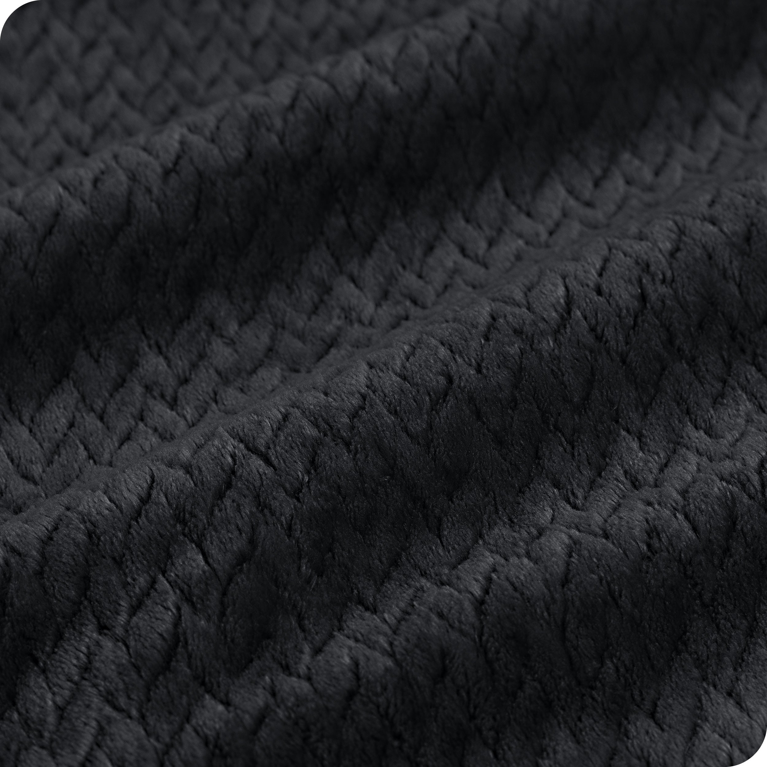 Close up of a chevron microplush blanket showing the texture