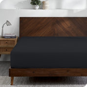 A jersey fitted sheet on a mattress
