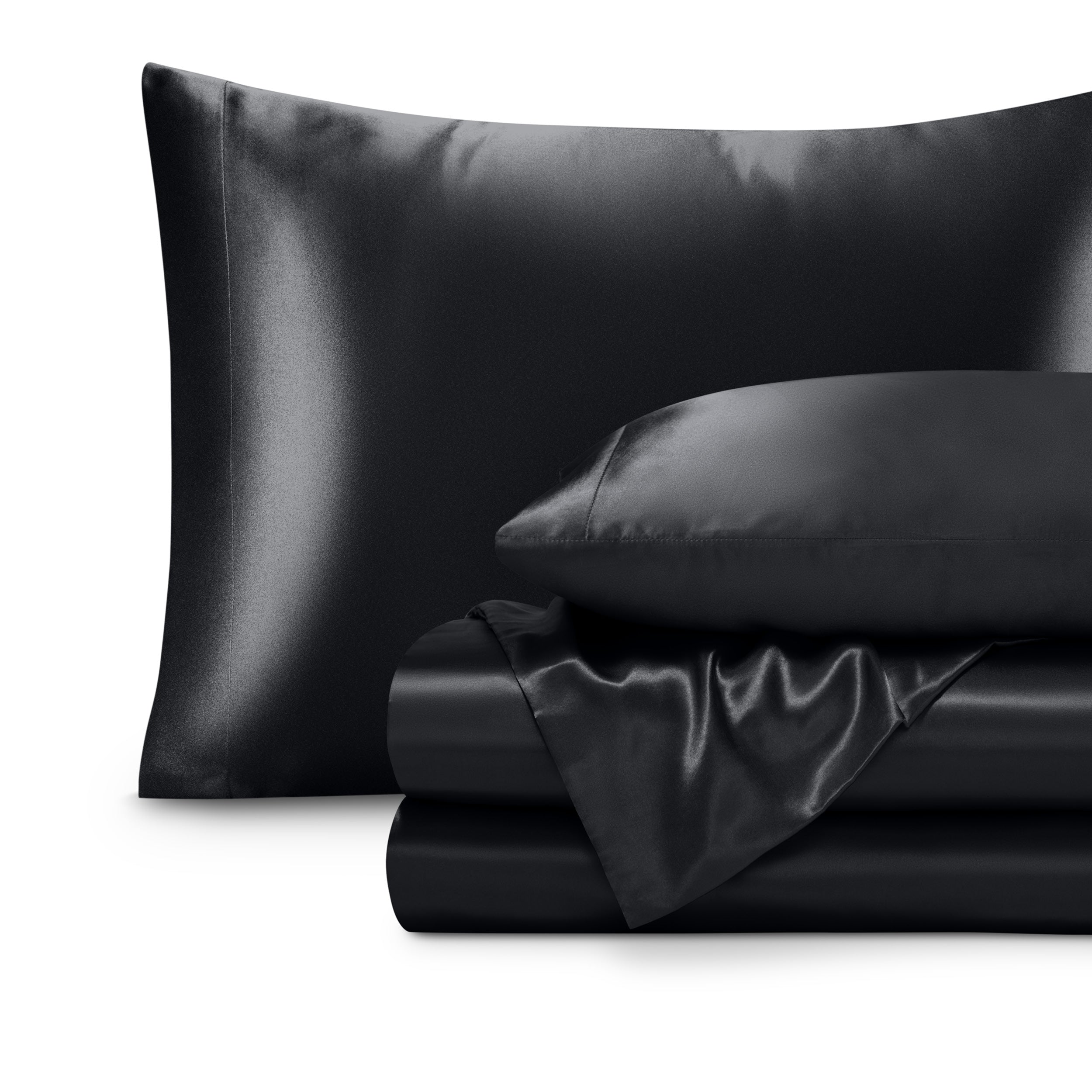 Satin sheets folded and stacked