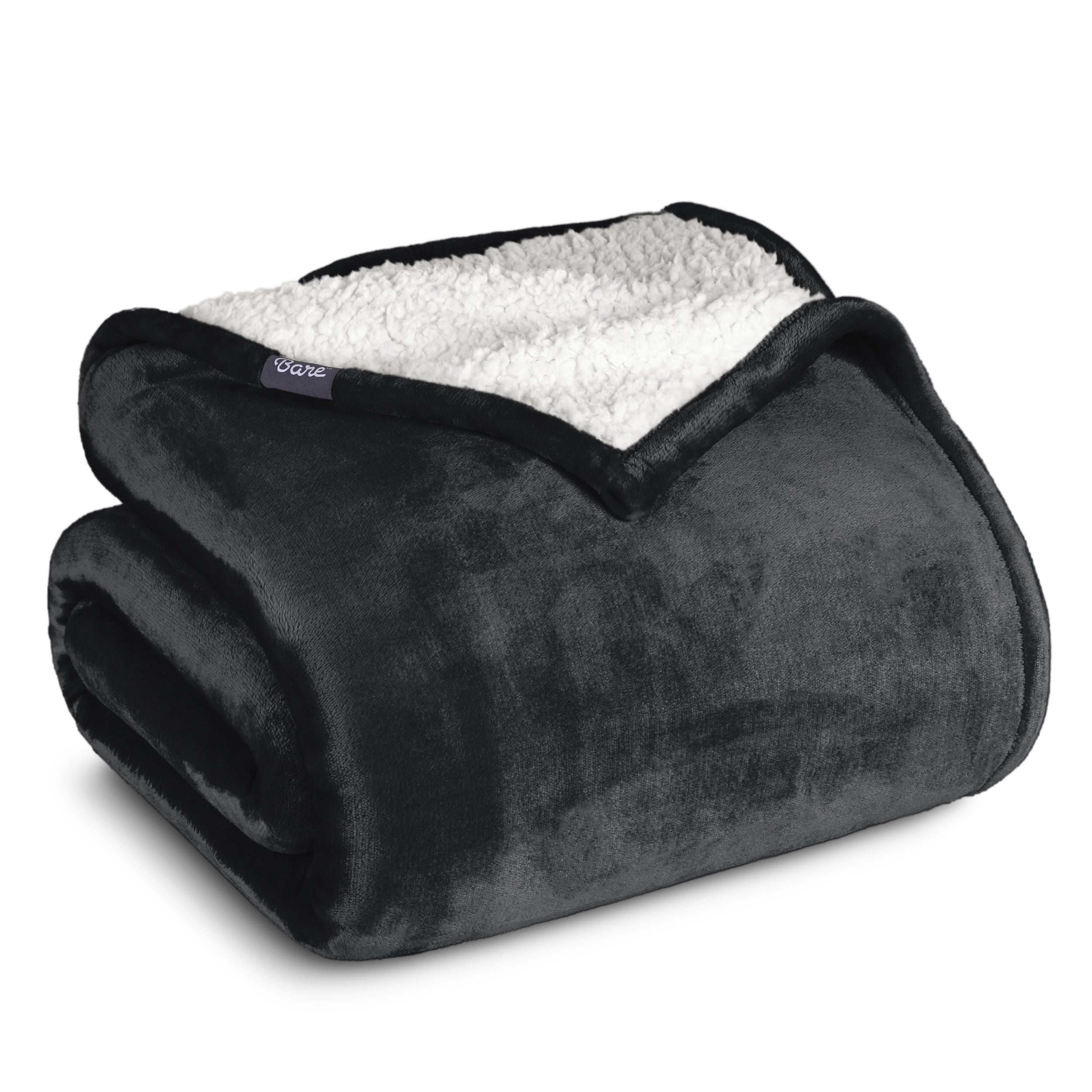 Black Sherpa Blanket folded