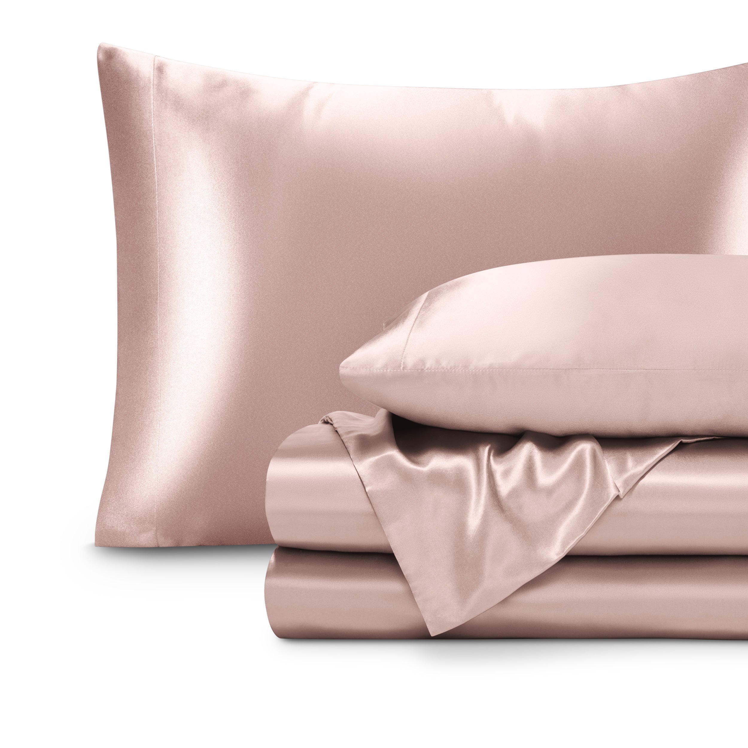 Satin sheets folded and stacked