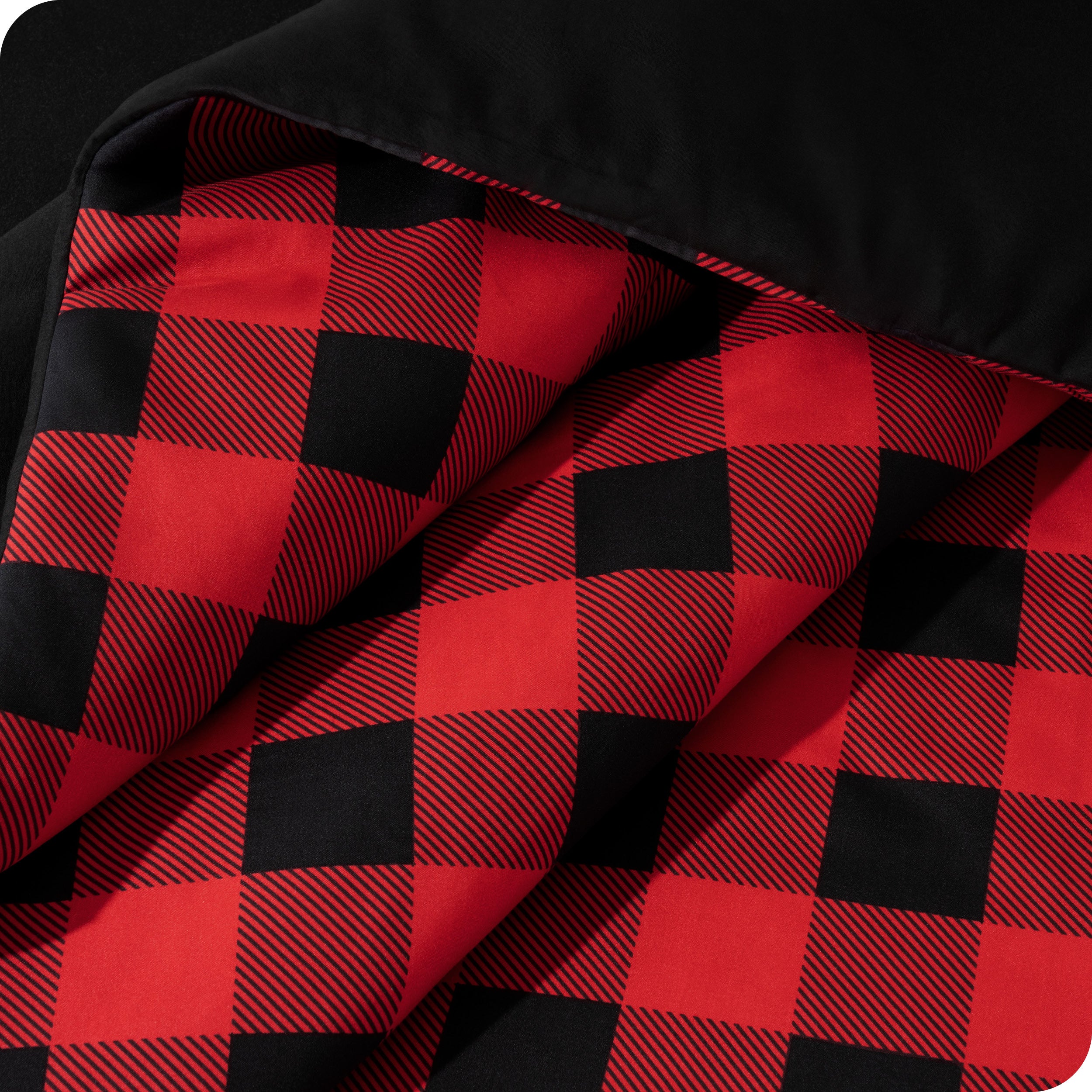 A close up of a track stitch comforter