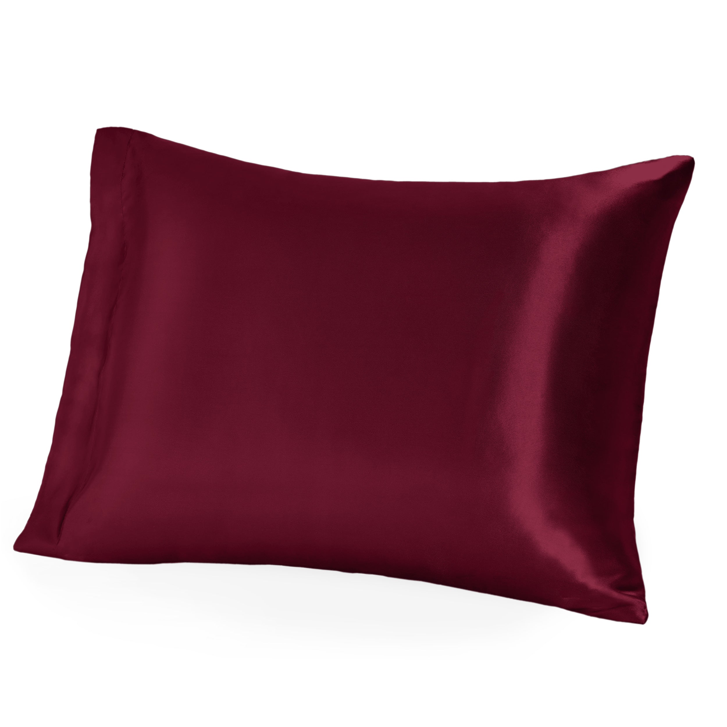A single mulberry silk pillowcase on a pillow