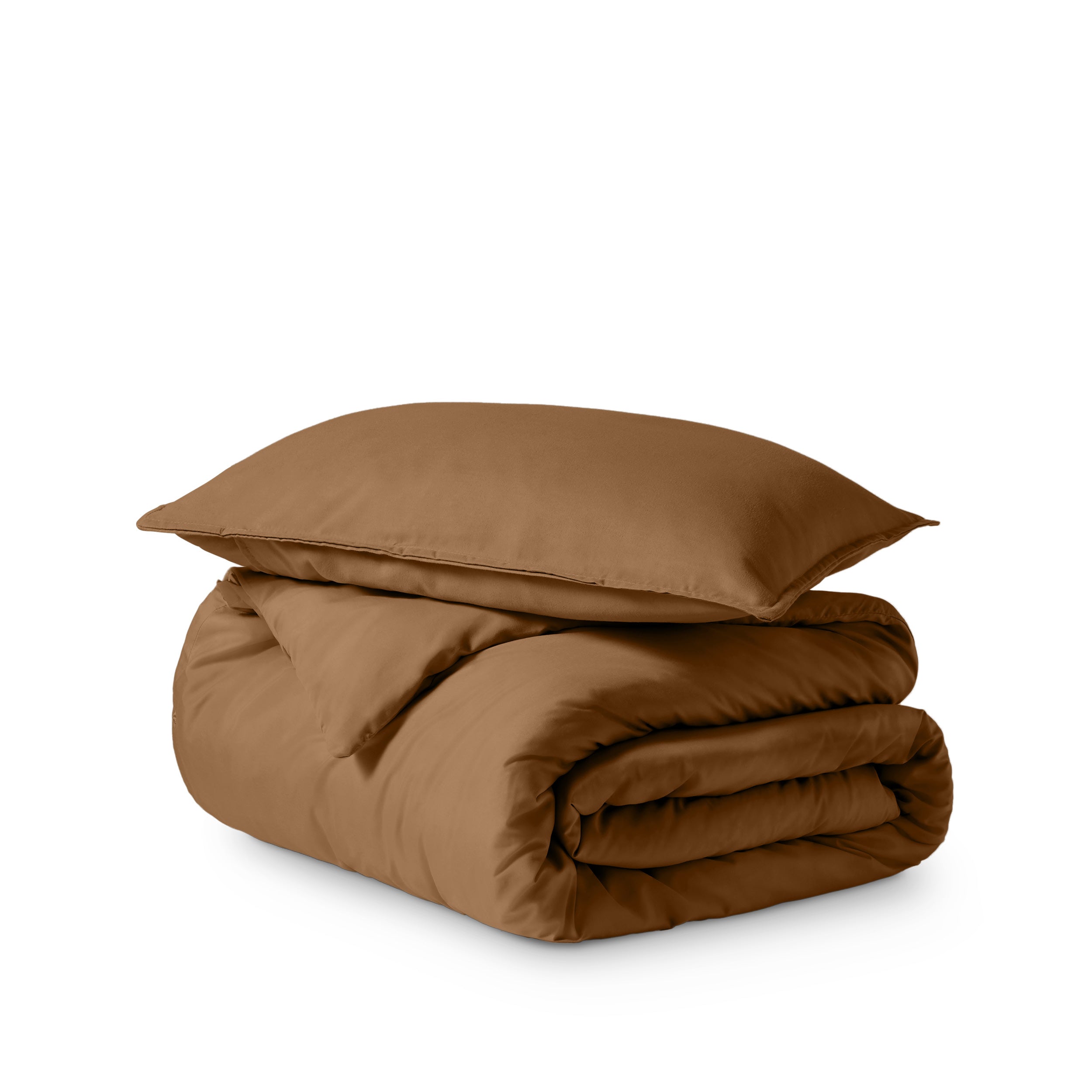 Microfiber duvet cover set folded and stacked