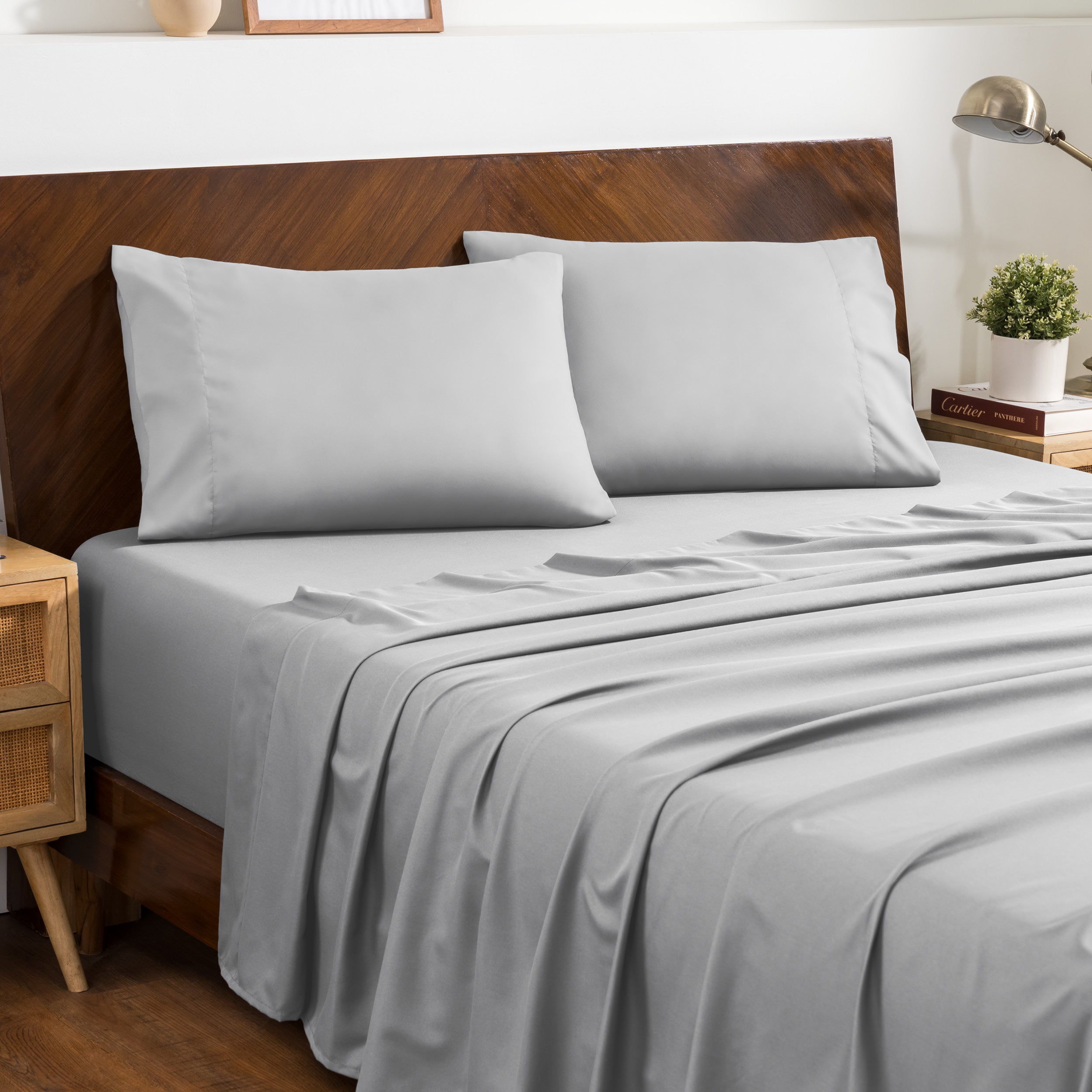 Microfiber envelope pillowcase sheet set