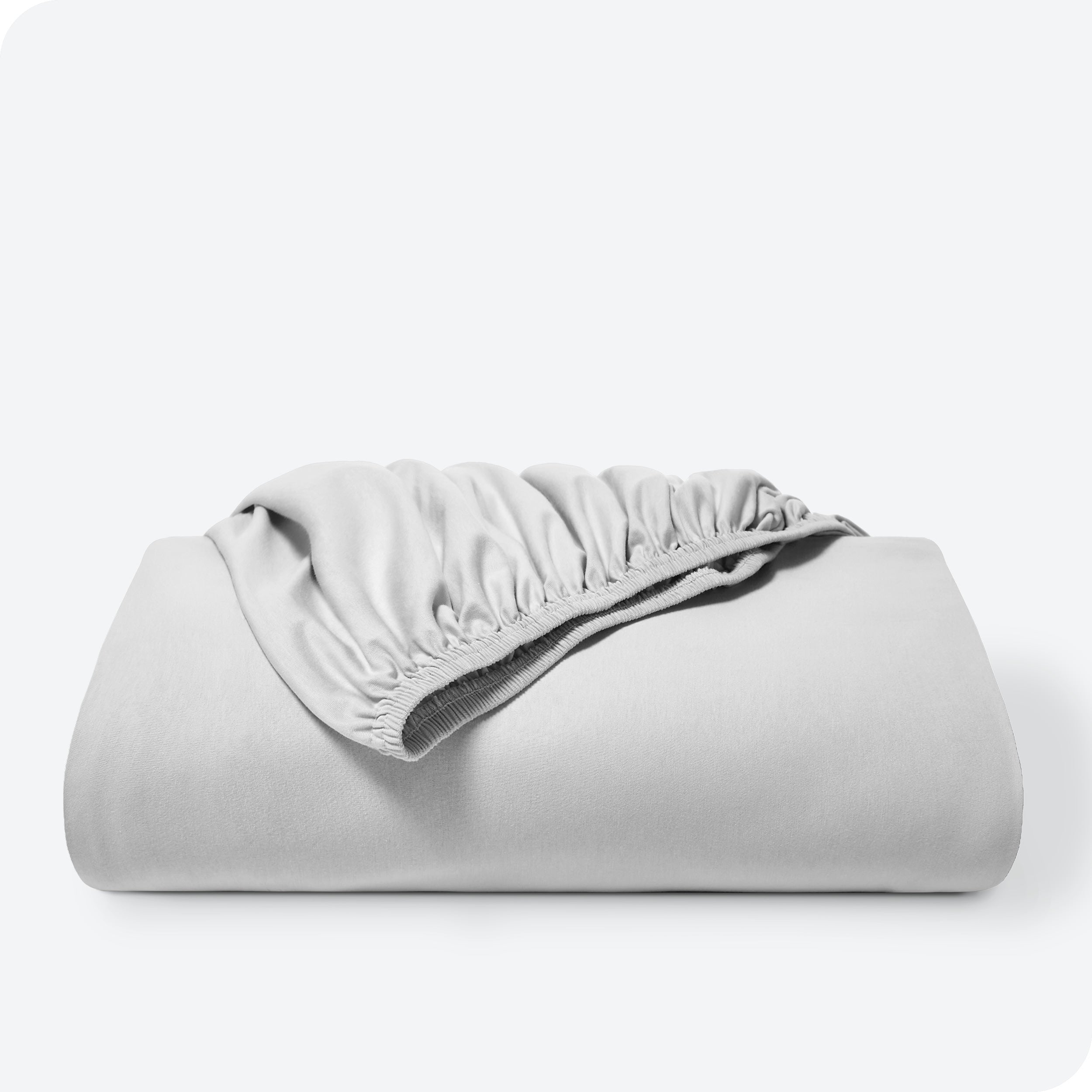 A single organic cotton fitted sheet folded