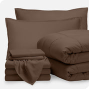 A bed in a bag folded and stacked neatly