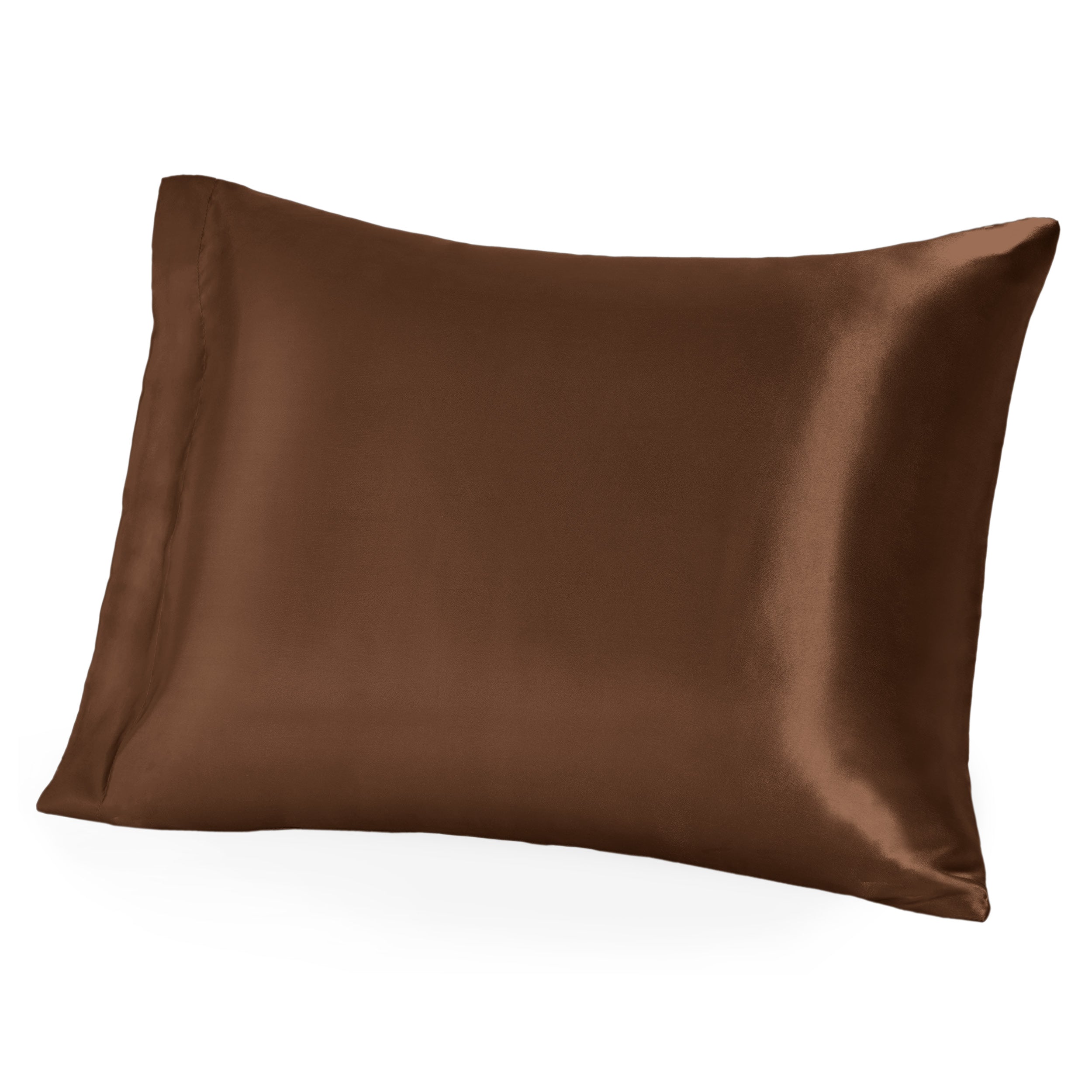 A single mulberry silk pillowcase on a pillow