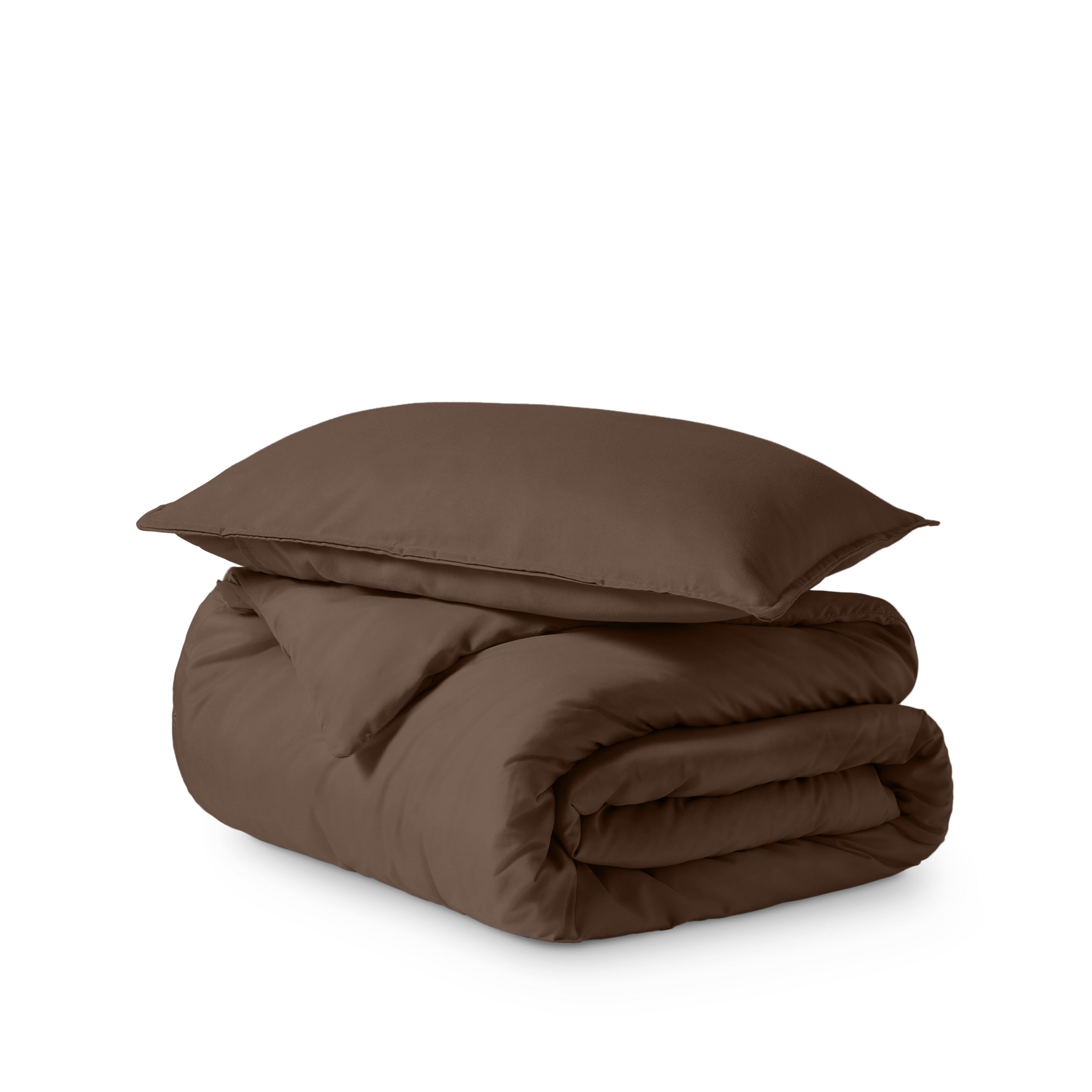 Microfiber duvet cover set folded and stacked
