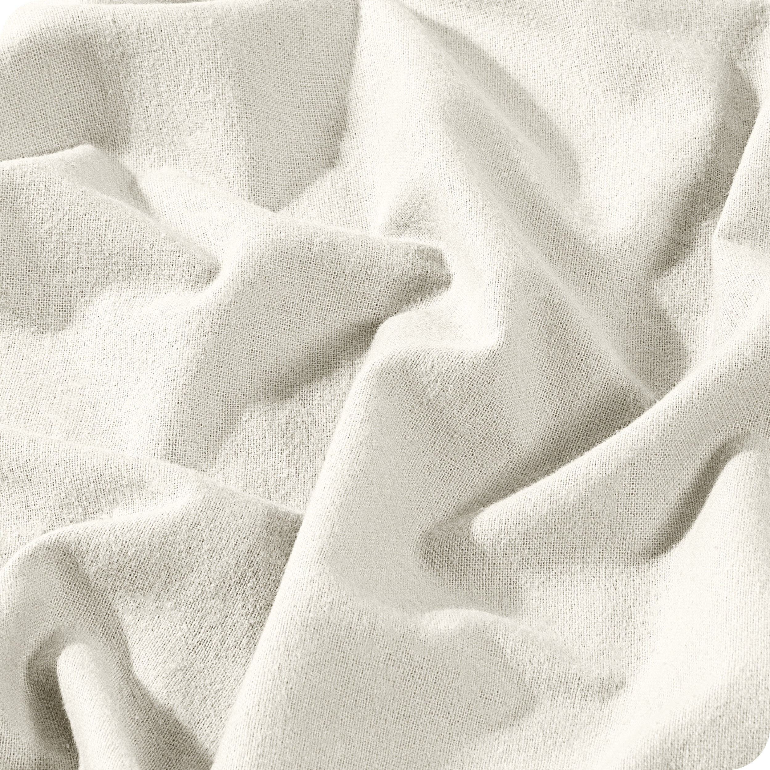 A close view of a button and lining on the flannel duvet cover.