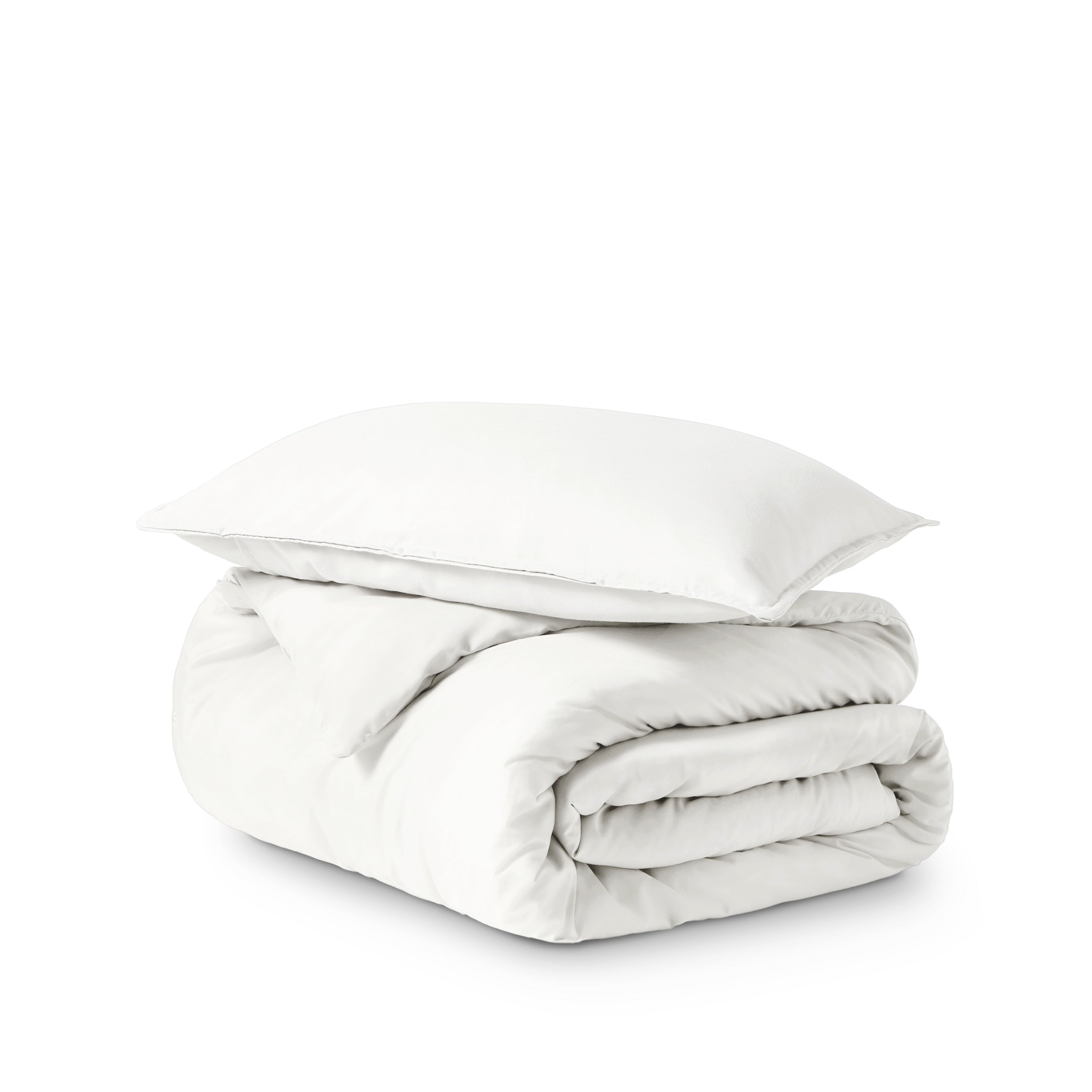 Microfiber duvet cover set folded and stacked