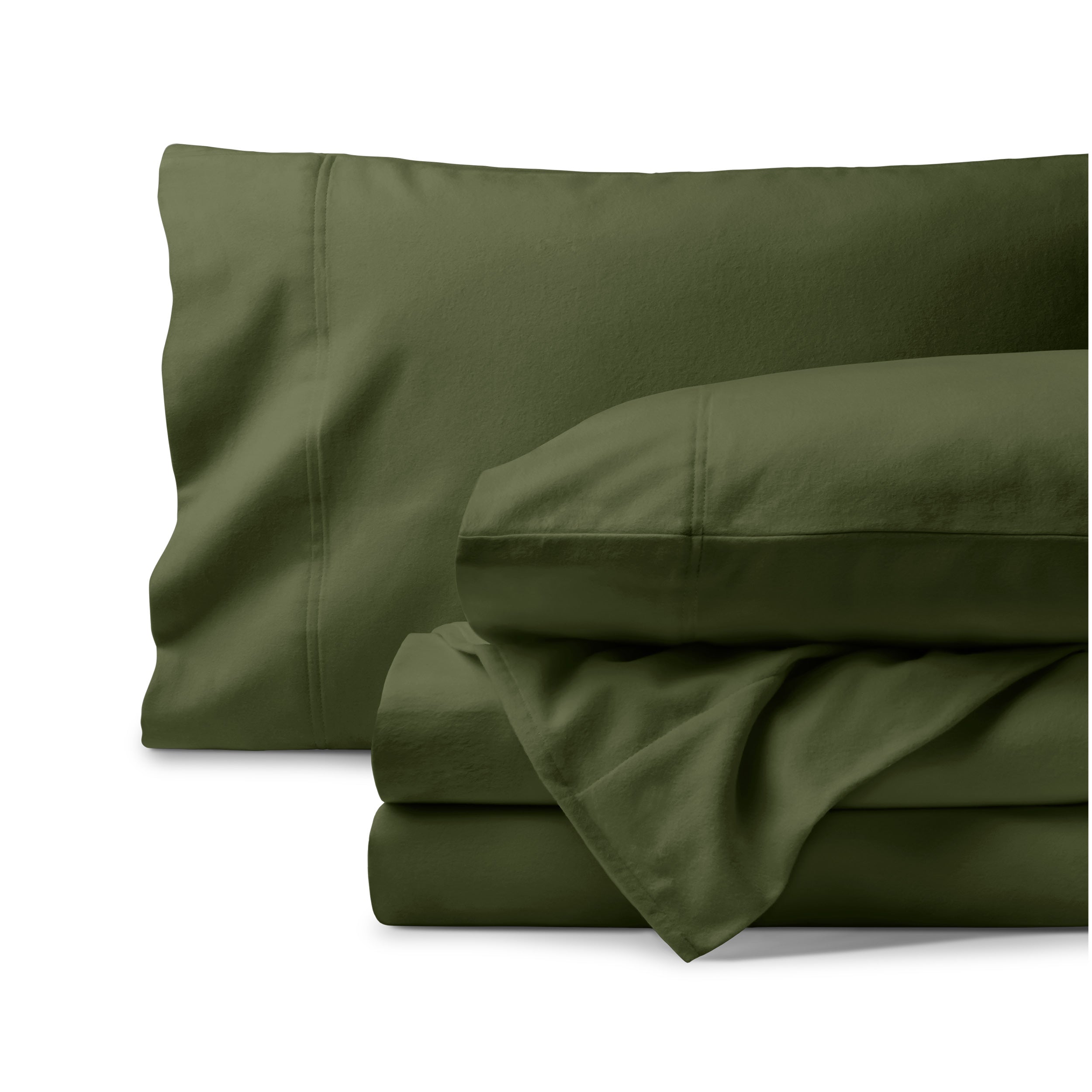 Cypress sheet set folded and stacked