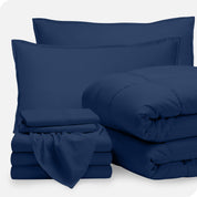 A bed in a bag folded and stacked neatly