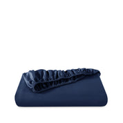 Fitted sheet neatly folded on a white background