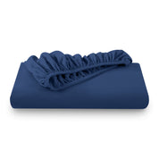 A flannel fitted sheet folded