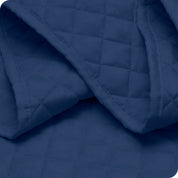 Close up of a coverlet showing the stitching