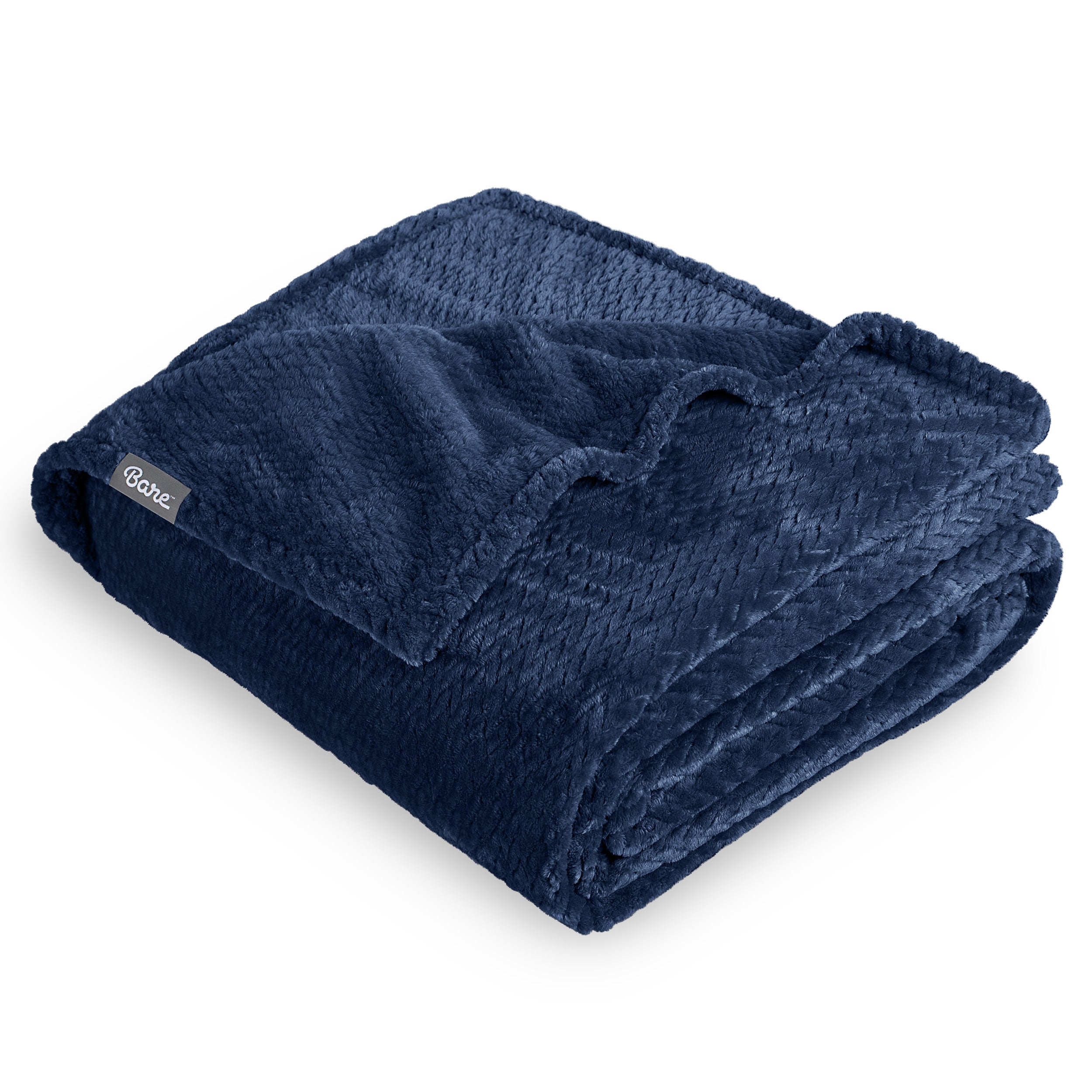 A folded microplush blanket