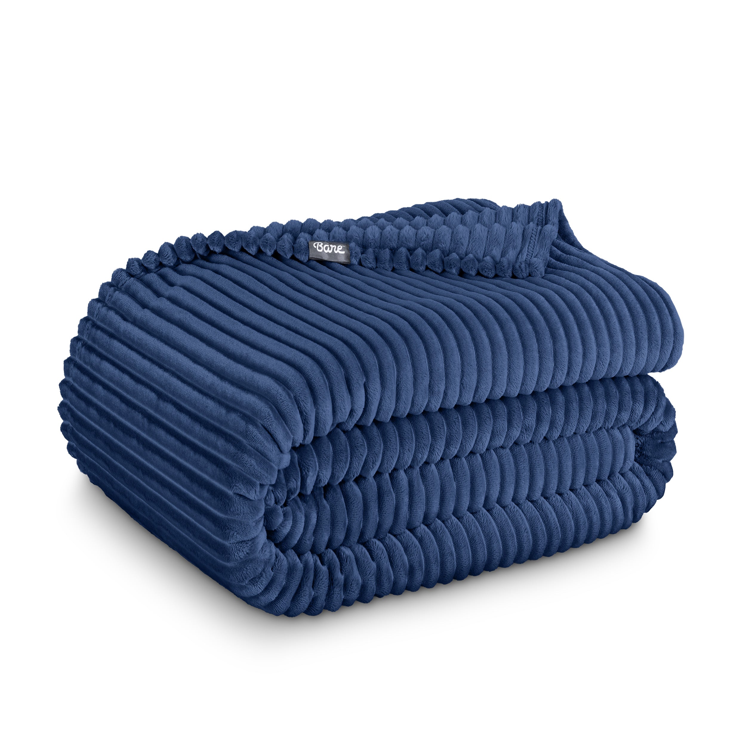A folded microplush blanket