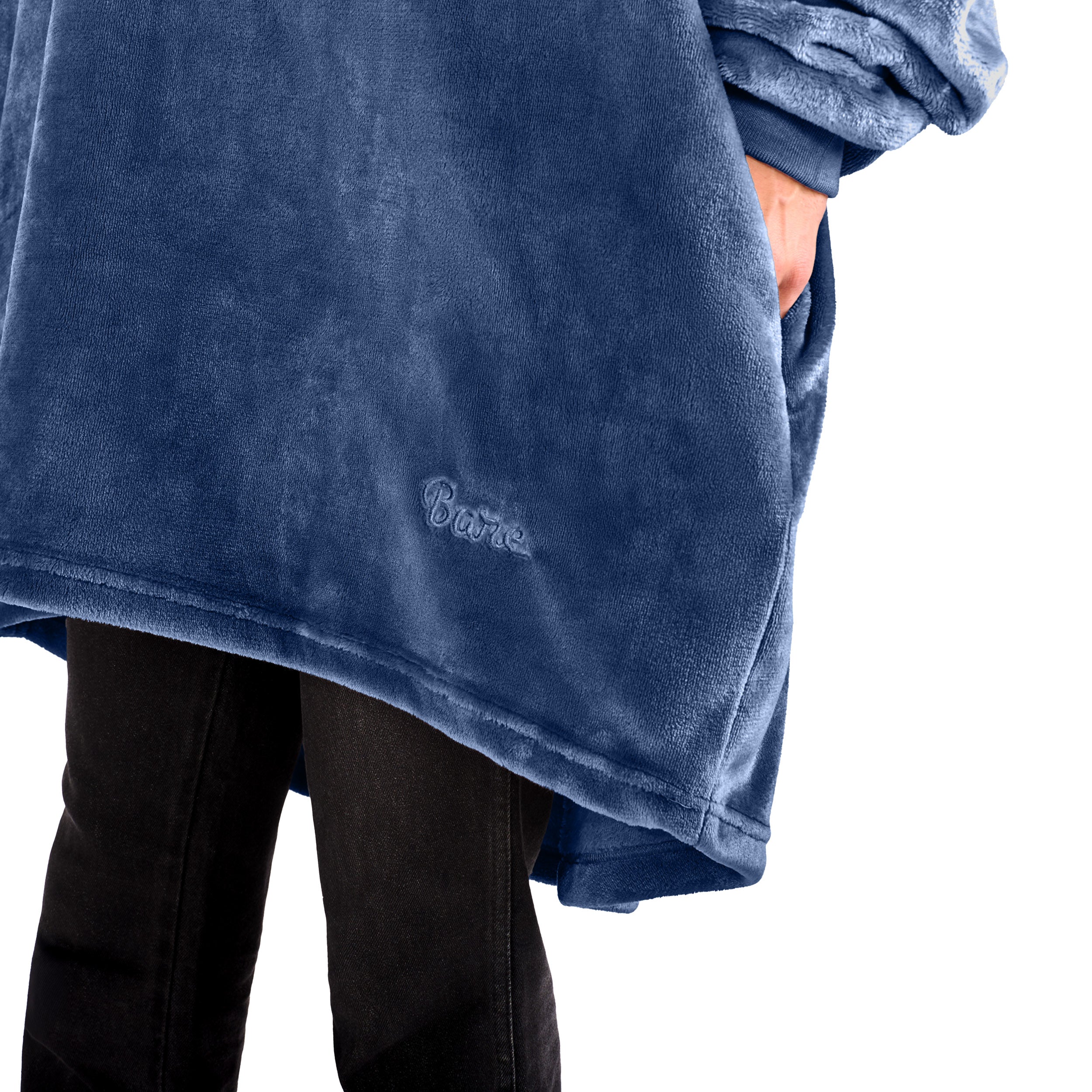 Close up of a microplush wearable blanket