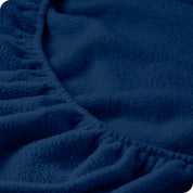 A close view of a polar fleece fitted pocket showing the texture.