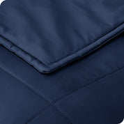 Close up of the stitching on a cotton weighted blanket