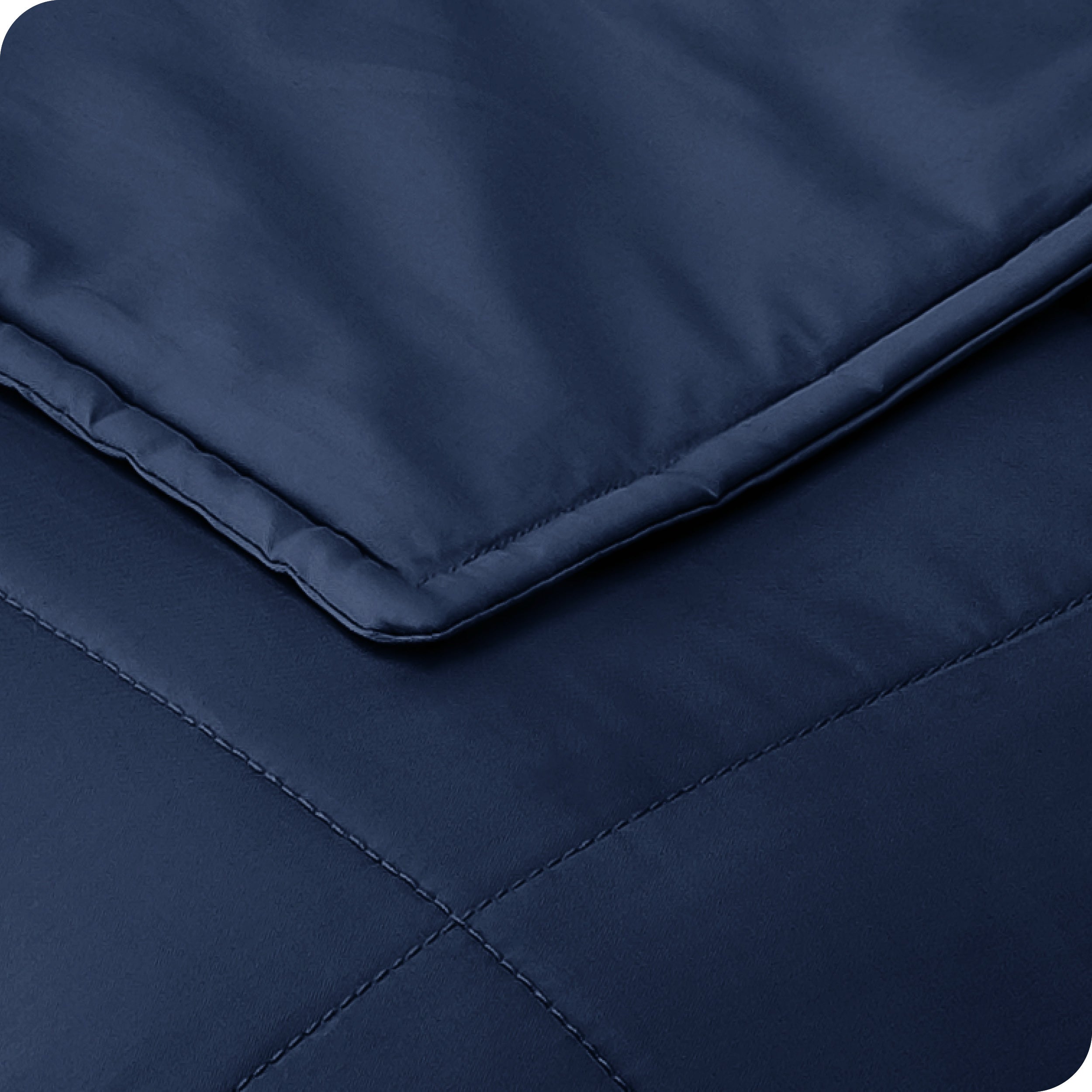 Close up of the stitching on a cotton weighted blanket