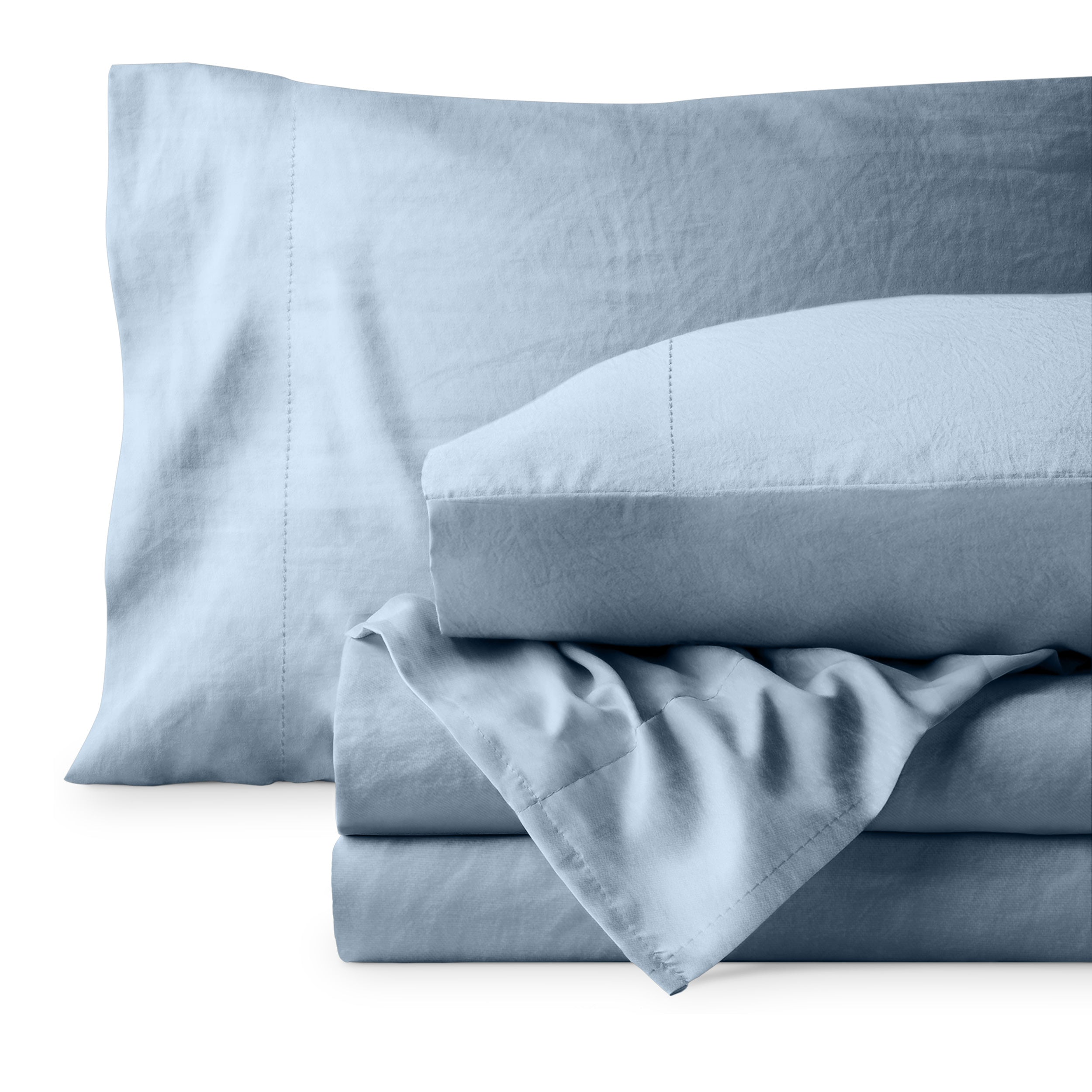 Washed sheet set folded