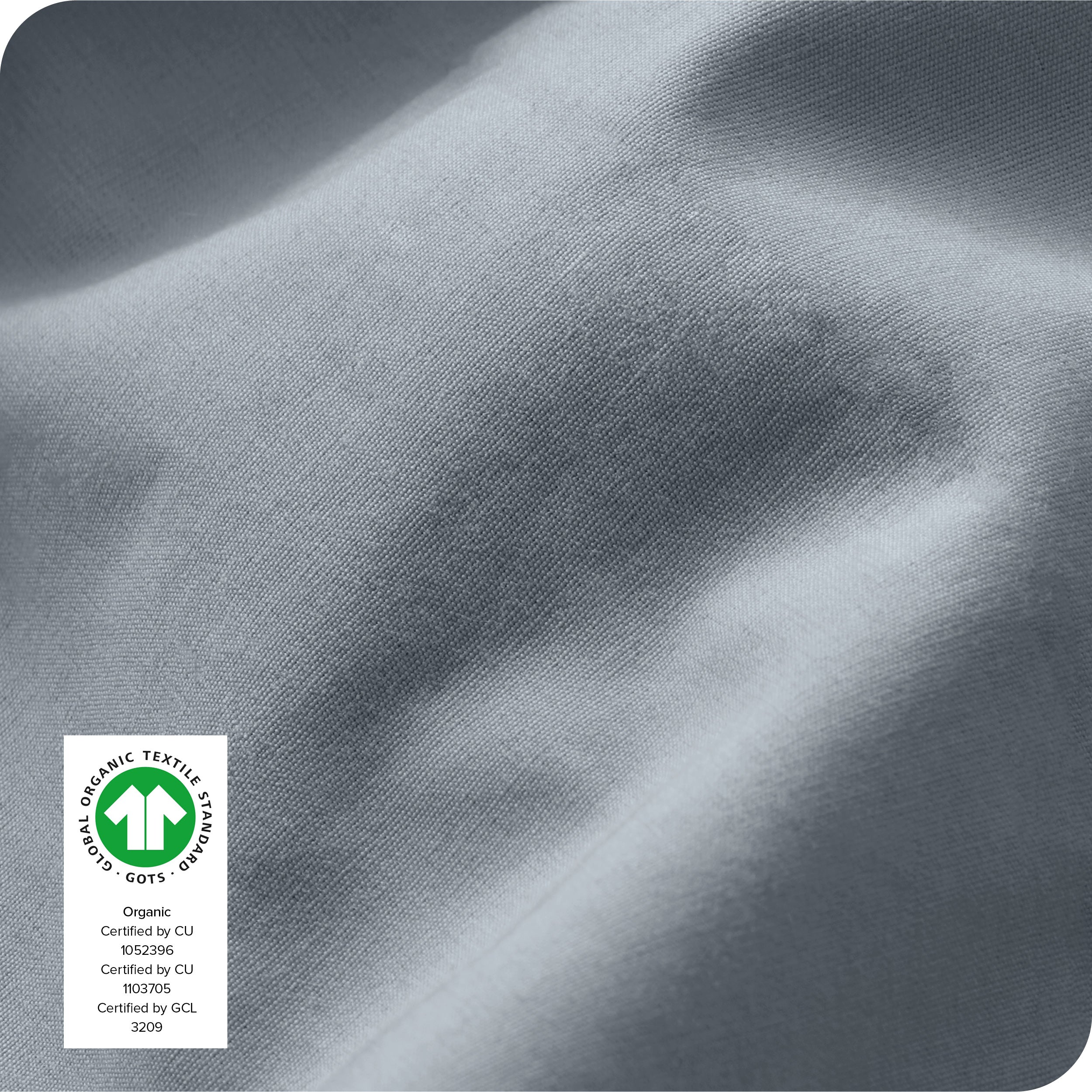 Close up of the percale fitted sheet fabric