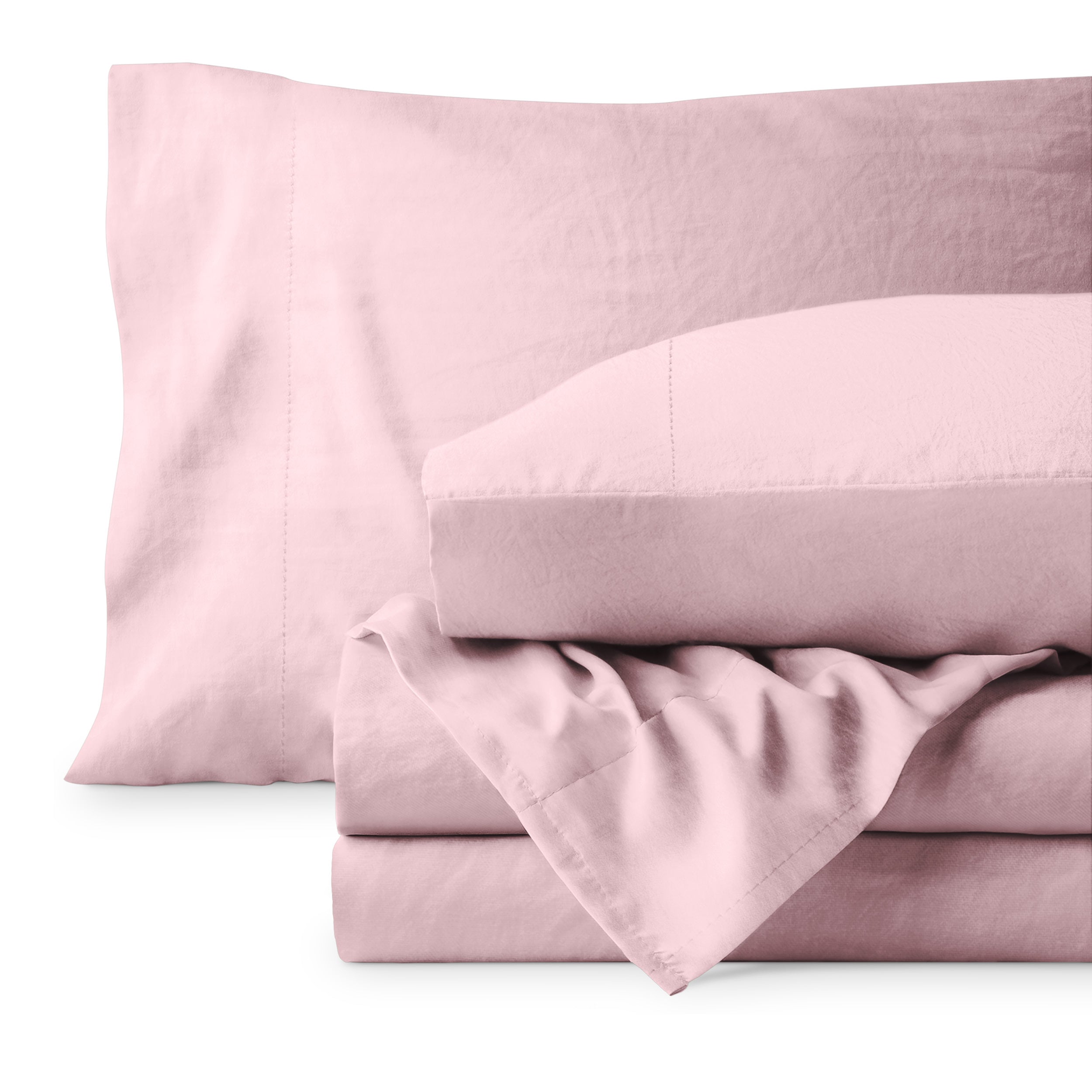 Washed sheet set folded