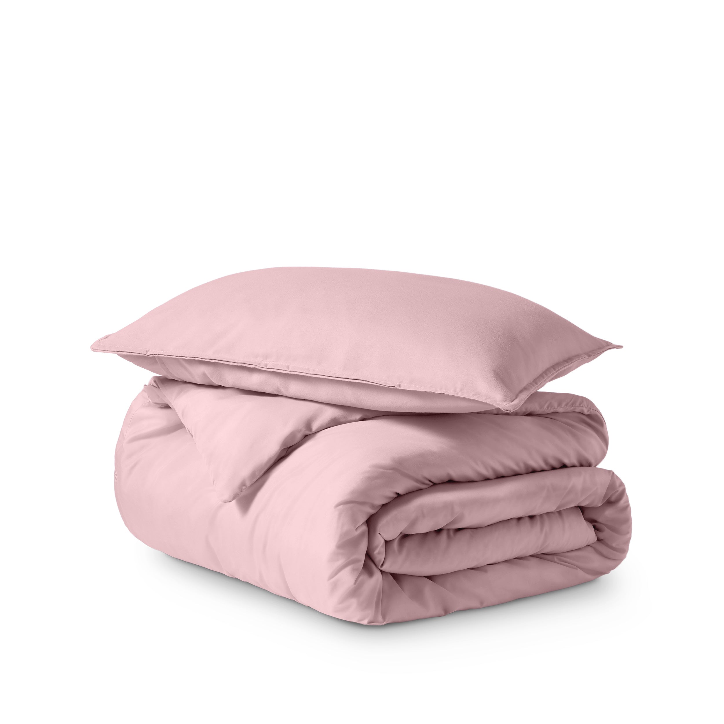 Microfiber duvet cover set folded and stacked