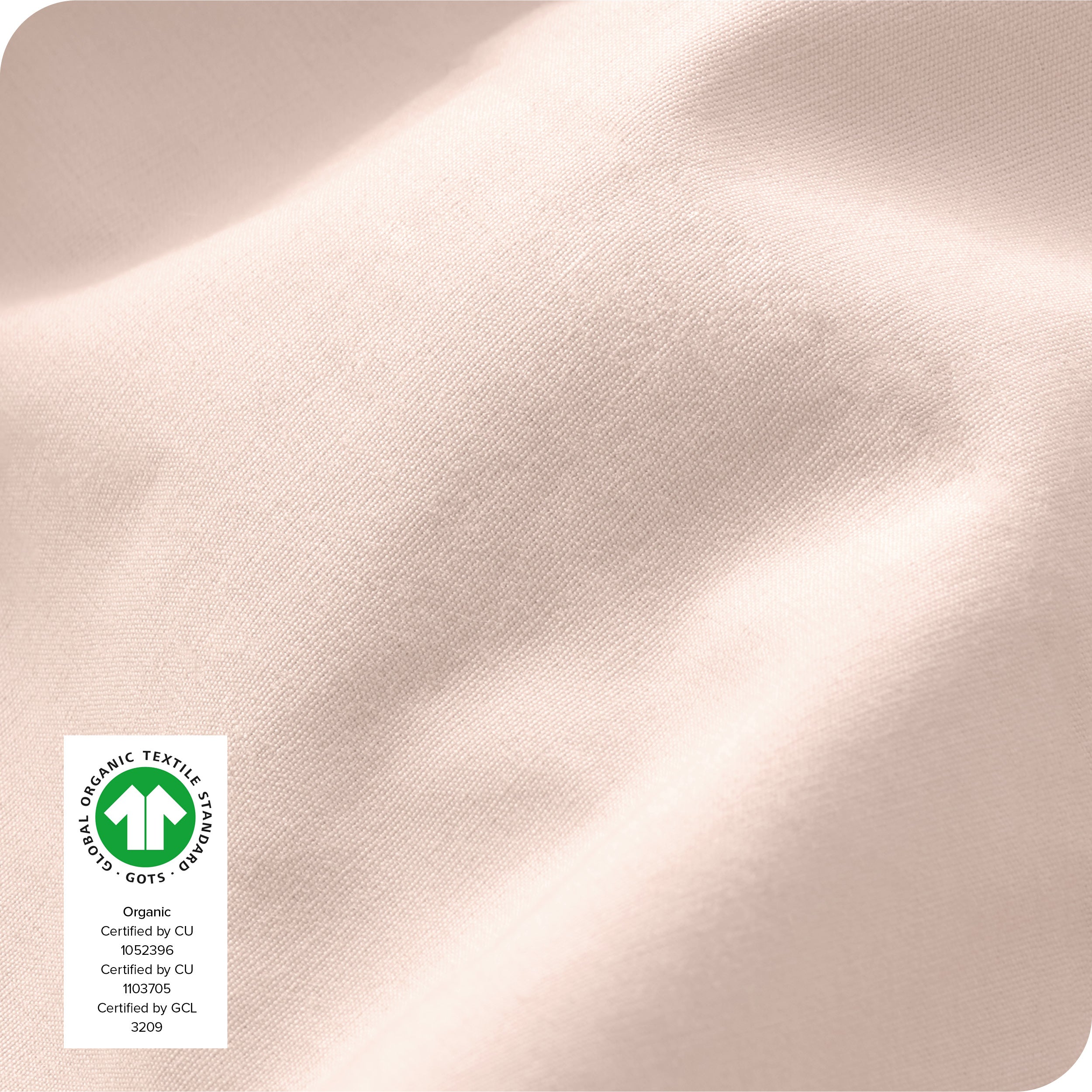 Close up of the percale fitted sheet fabric