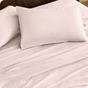 Close up of matching pillowcases and sheets