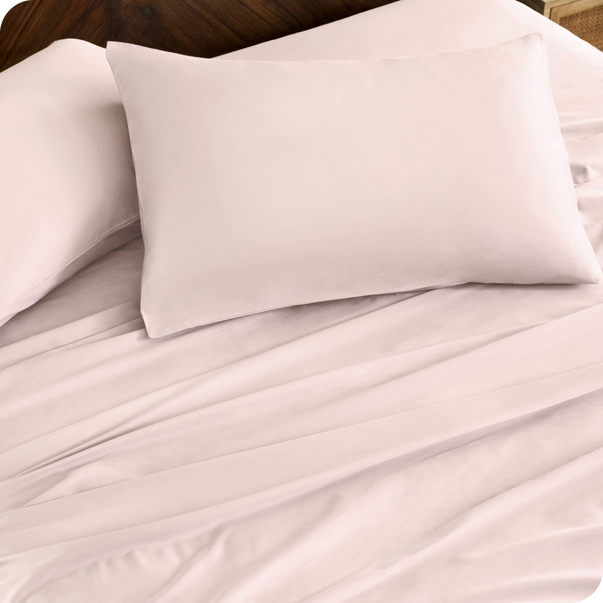 Close up of matching pillowcases and sheets