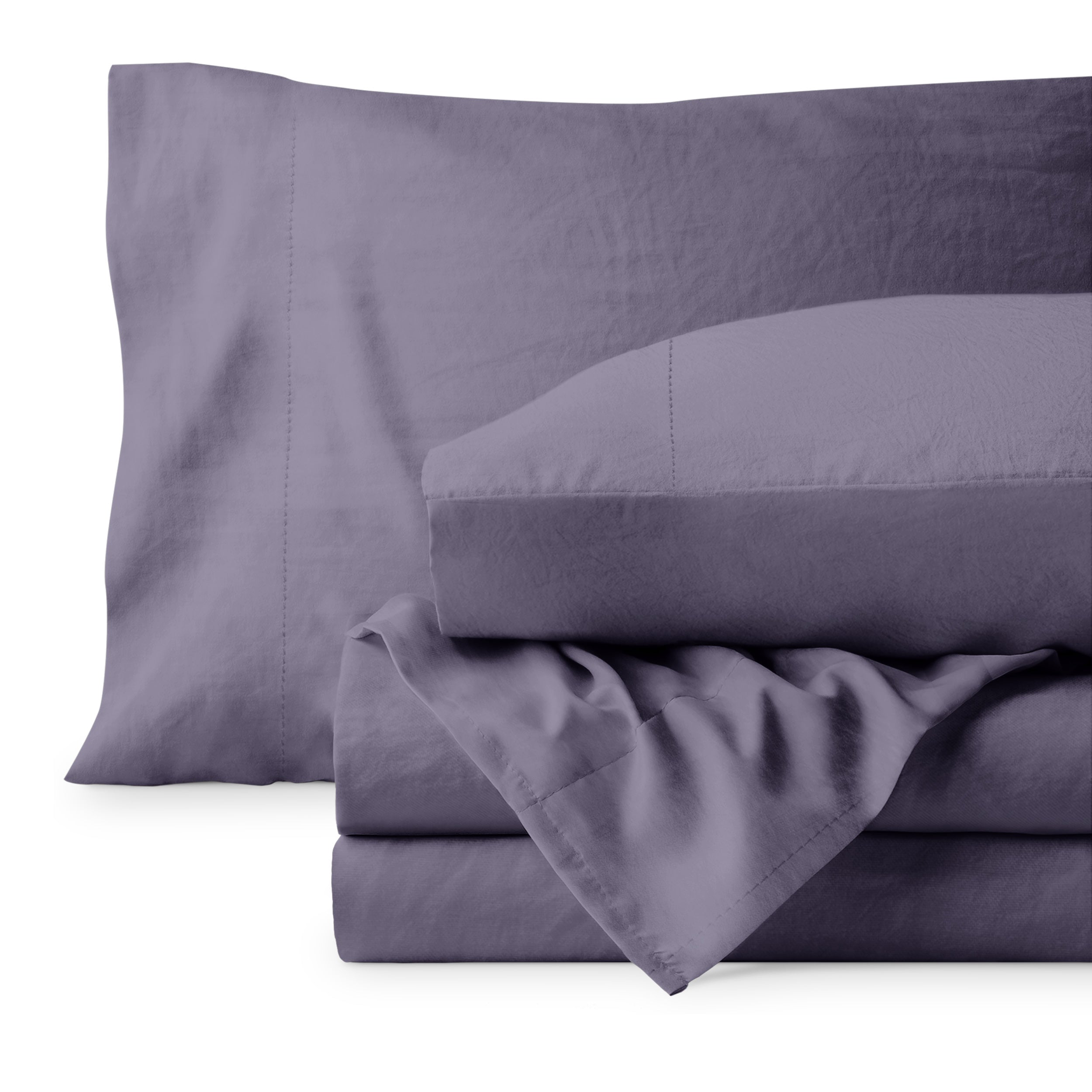 Washed sheet set folded
