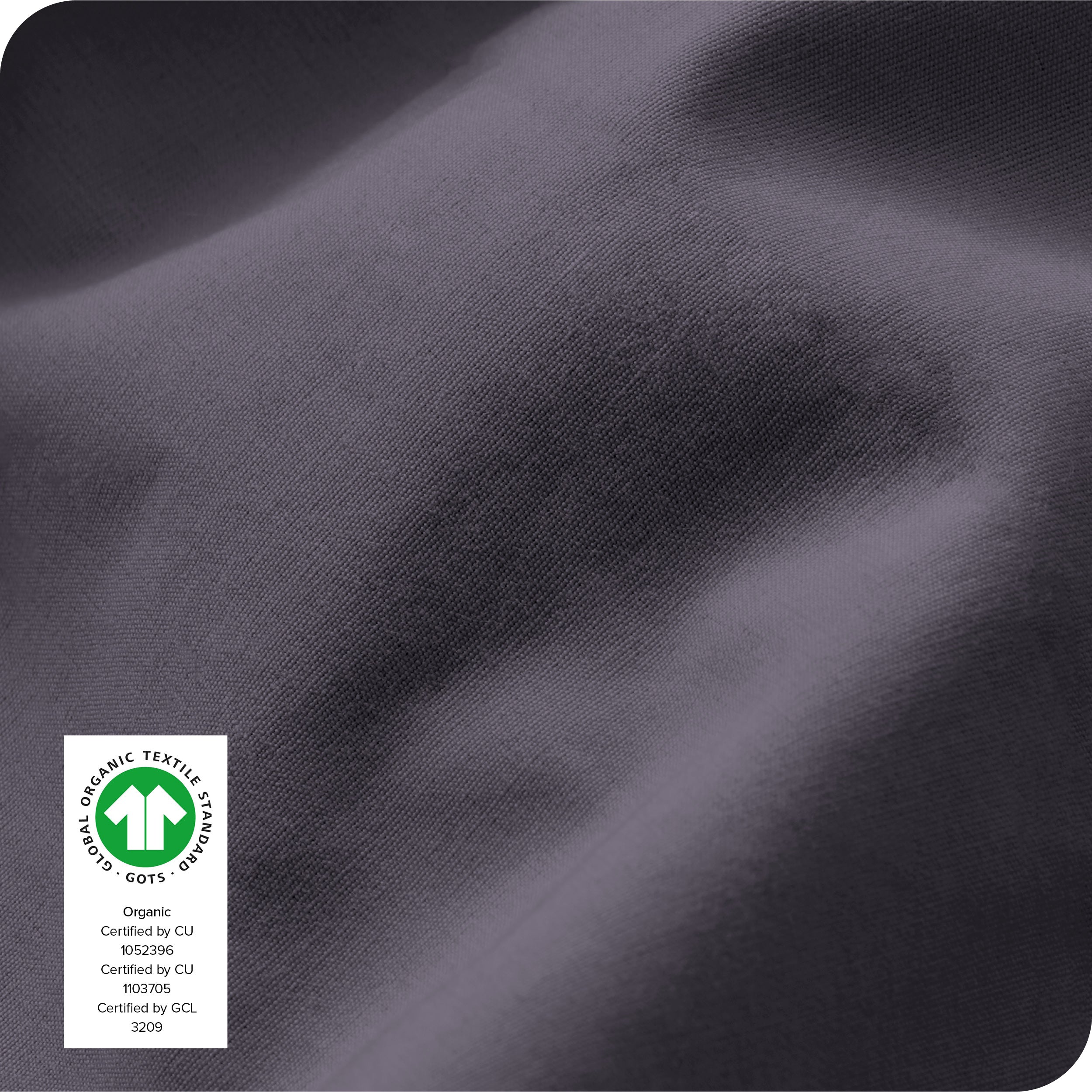 Close up of the percale fitted sheet fabric