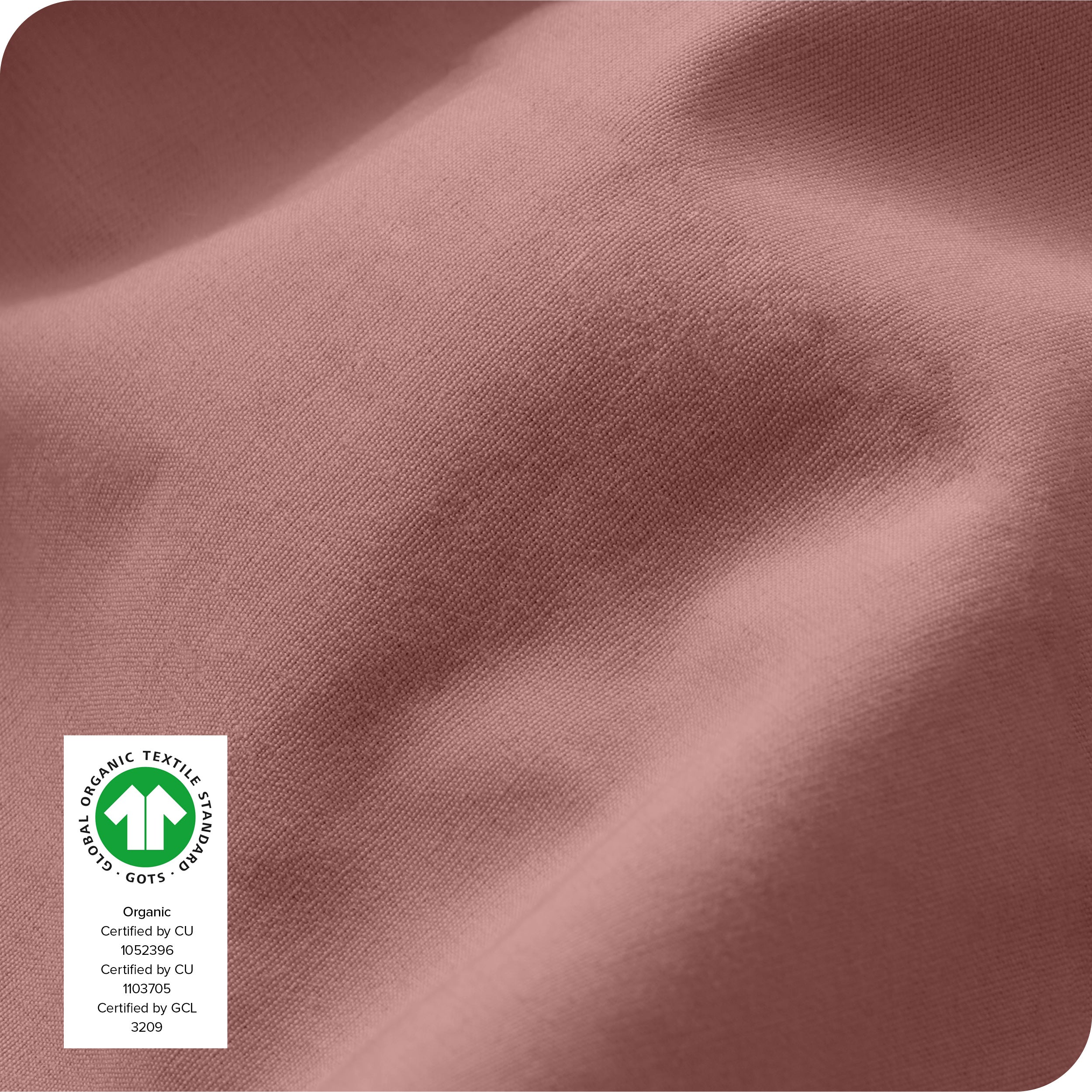 Close up of the percale fitted sheet fabric