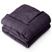 A cotton weighted blanket folded neatly
