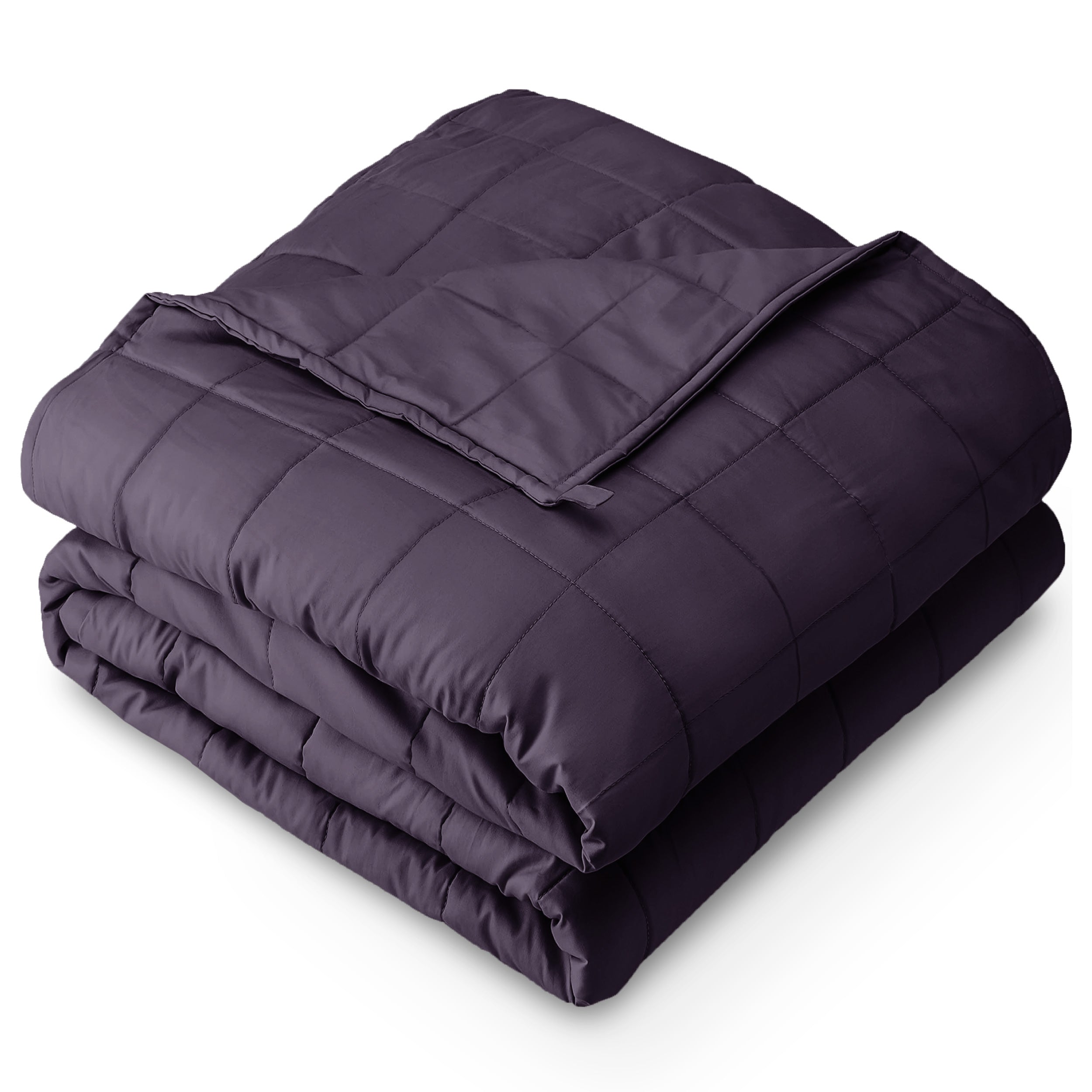 A cotton weighted blanket folded neatly
