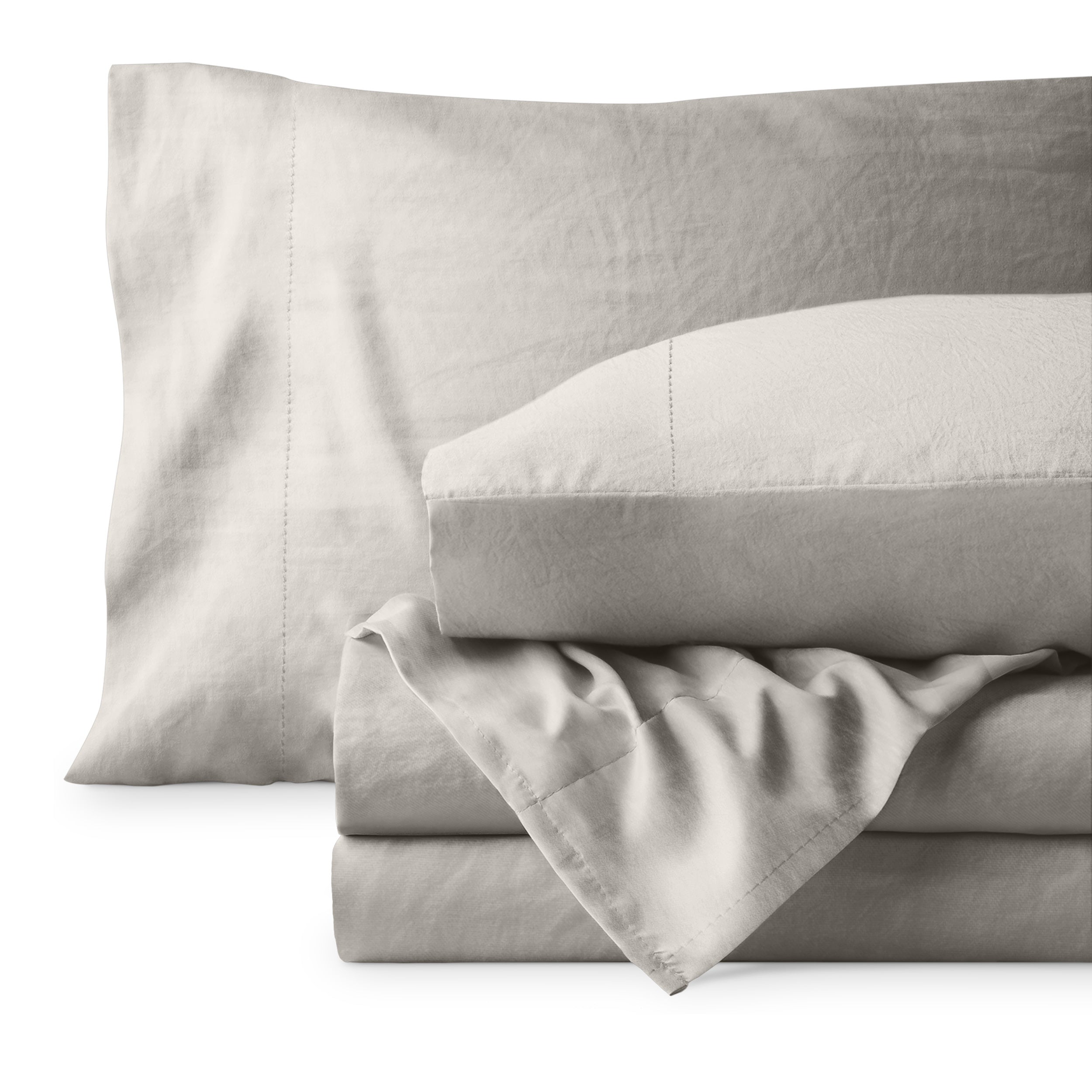 Washed sheet set folded