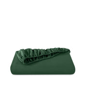 Fitted sheet neatly folded on a white background