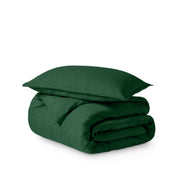Microfiber duvet cover set folded and stacked