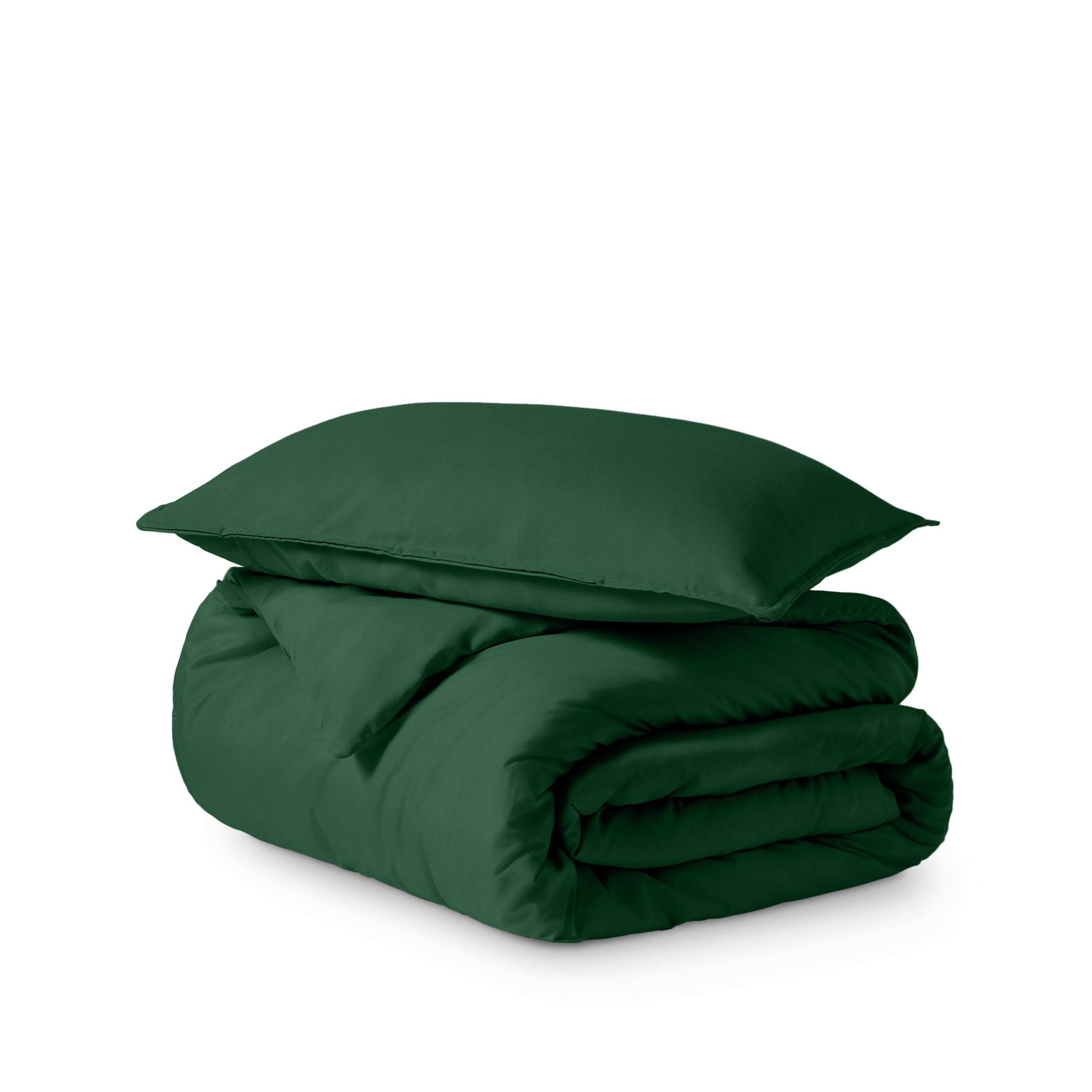 Microfiber duvet cover set folded and stacked